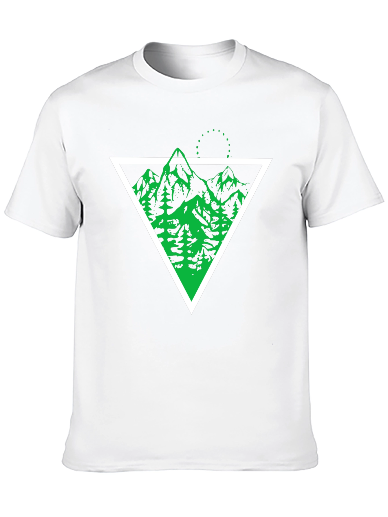 Geometric Mountain Graphic Tee - Black