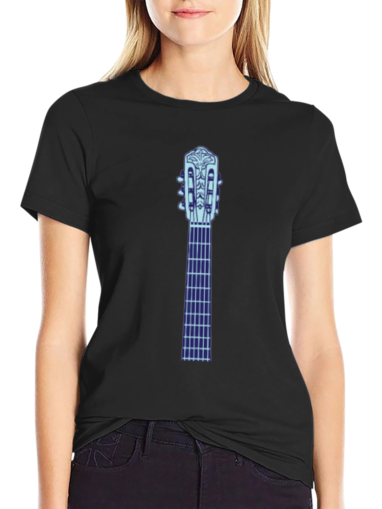Guitar Neck Graphic Tee - Black