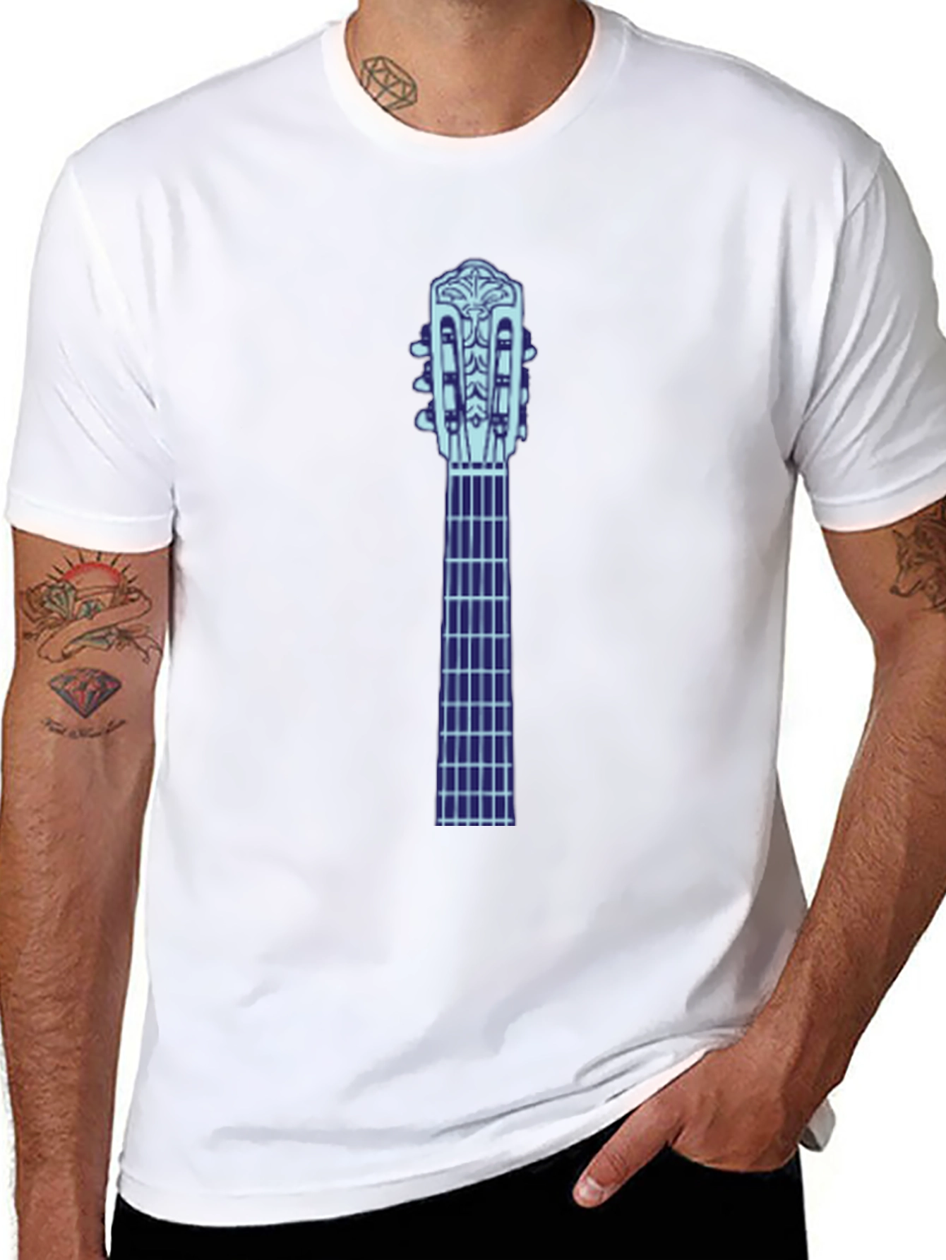Guitar Neck Graphic Tee - Black