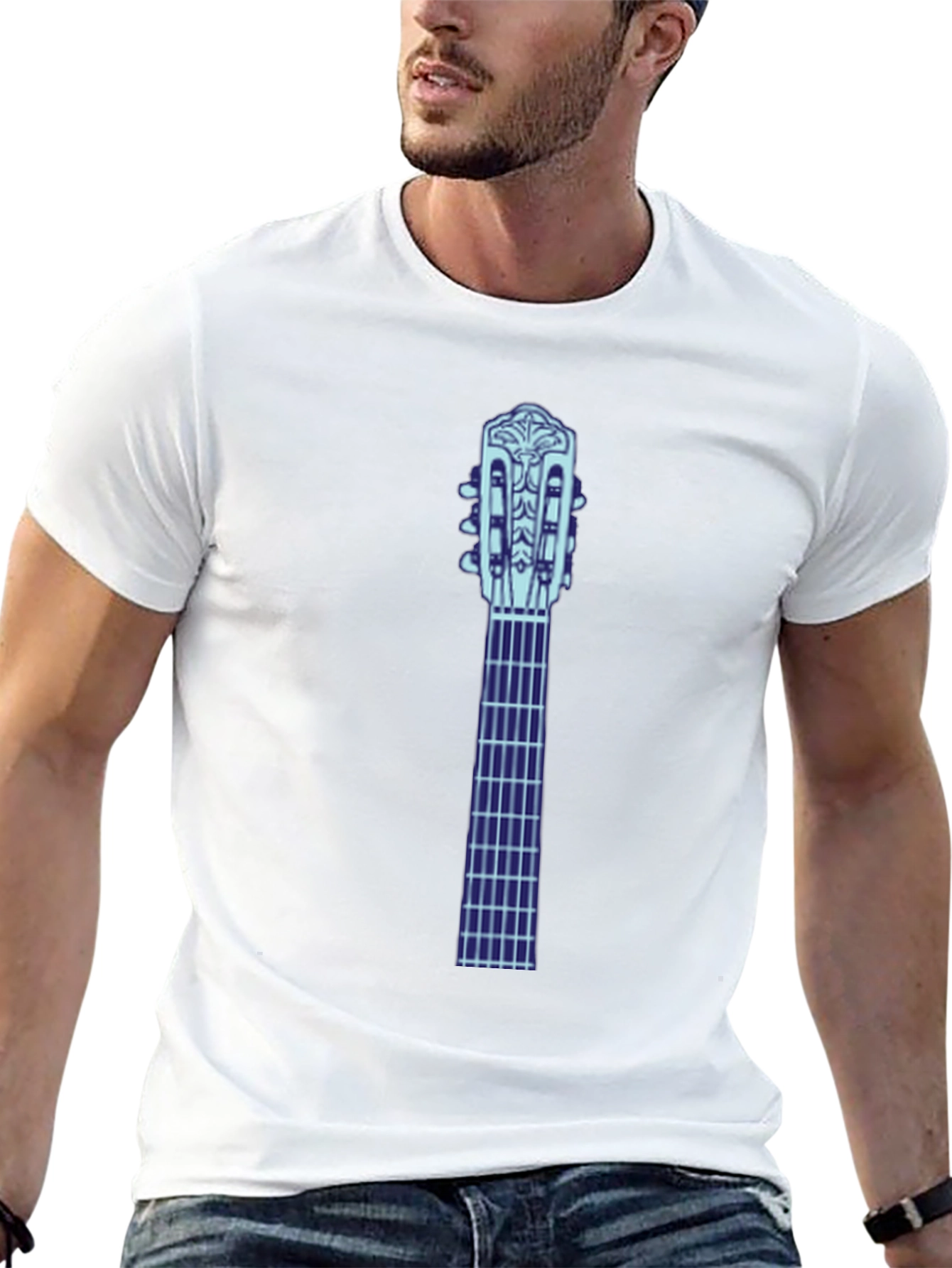 Guitar Neck Graphic Tee - Black