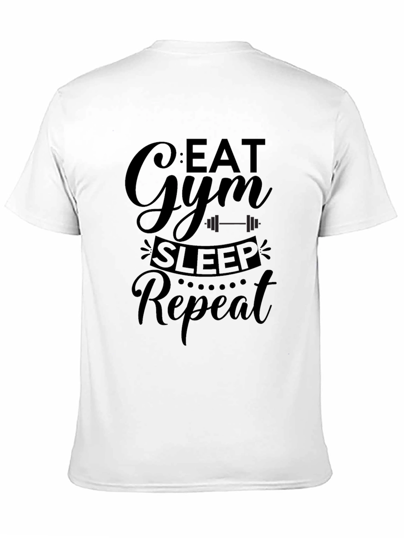 Eat Gym Sleep Repeat Mens Black Graphic T-Shirt