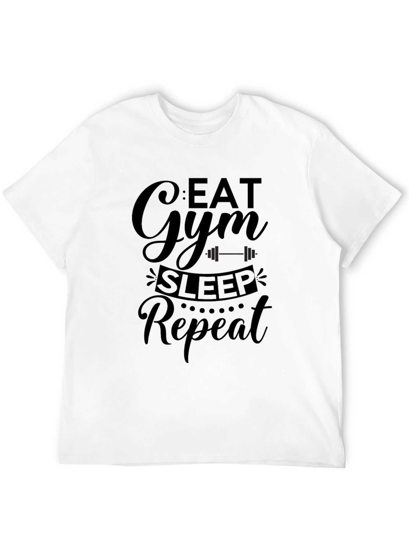 Eat Gym Sleep Repeat Mens Black Graphic T-Shirt