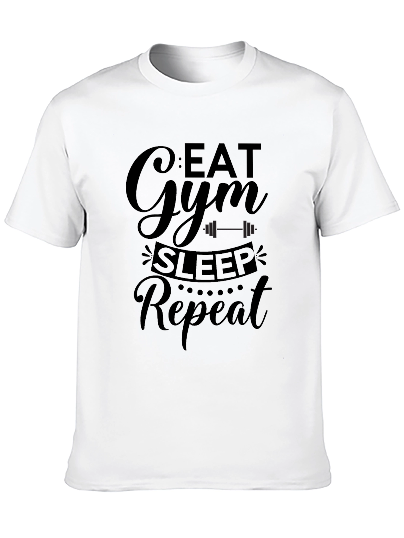 Eat Gym Sleep Repeat Mens Black Graphic T-Shirt