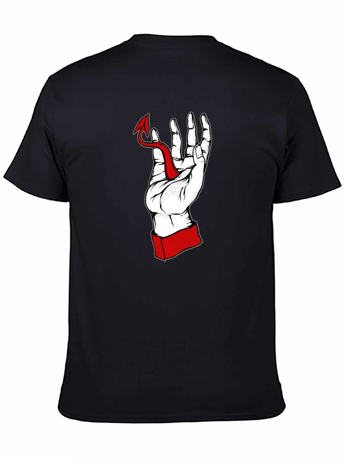 Hand Holding Devil Tail Graphic Tee