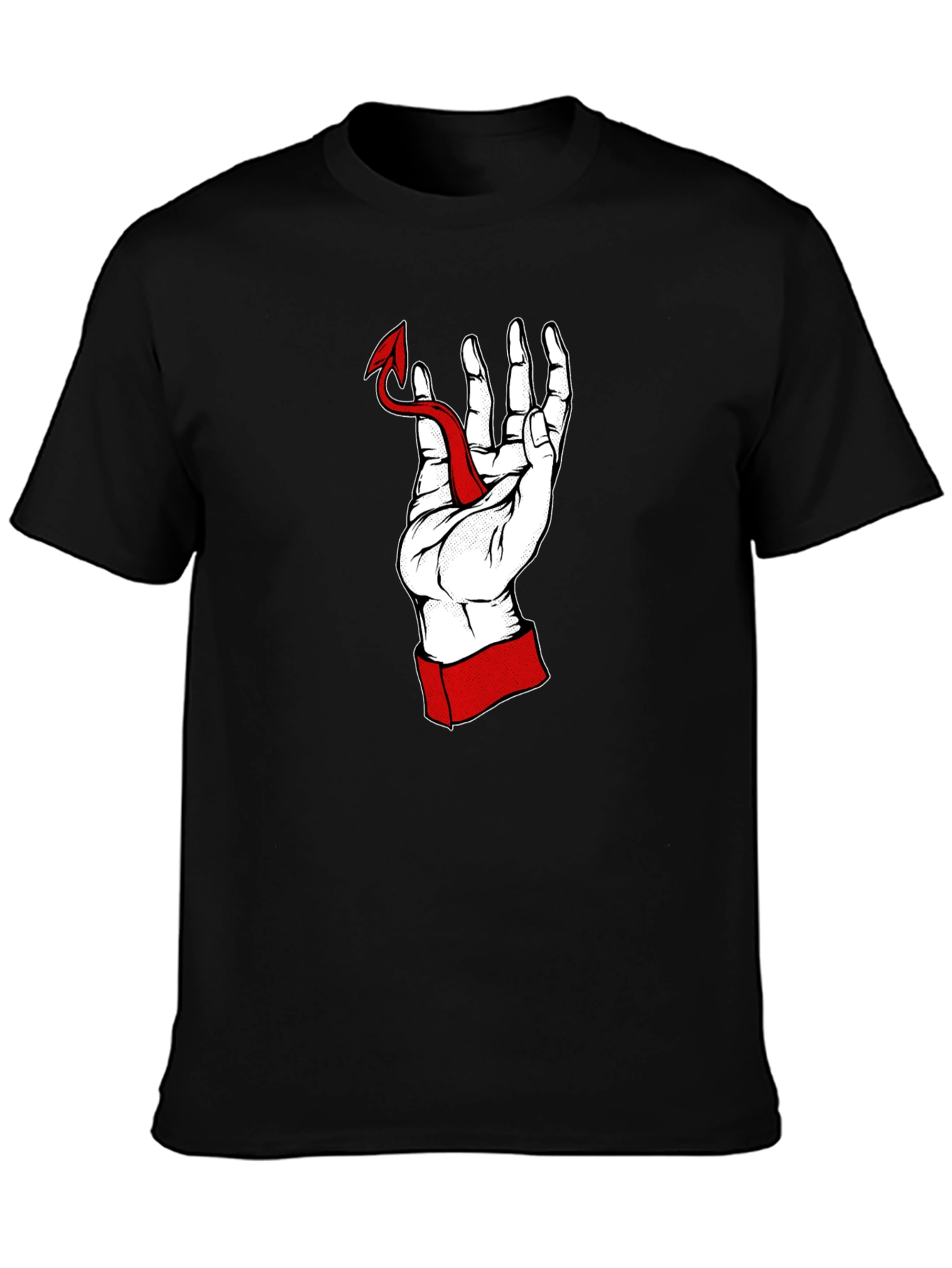 Hand Holding Devil Tail Graphic Tee