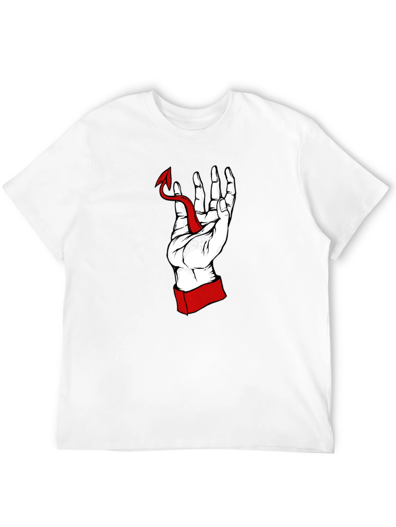 Hand Holding Devil Tail Graphic Tee