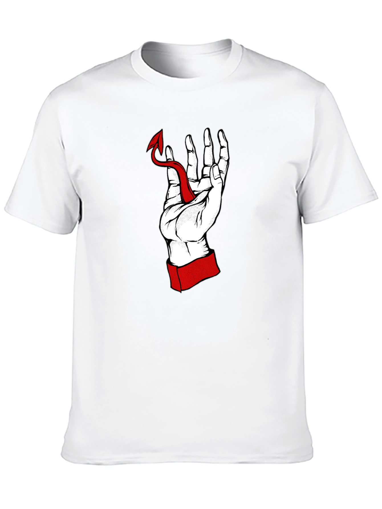 Hand Holding Devil Tail Graphic Tee