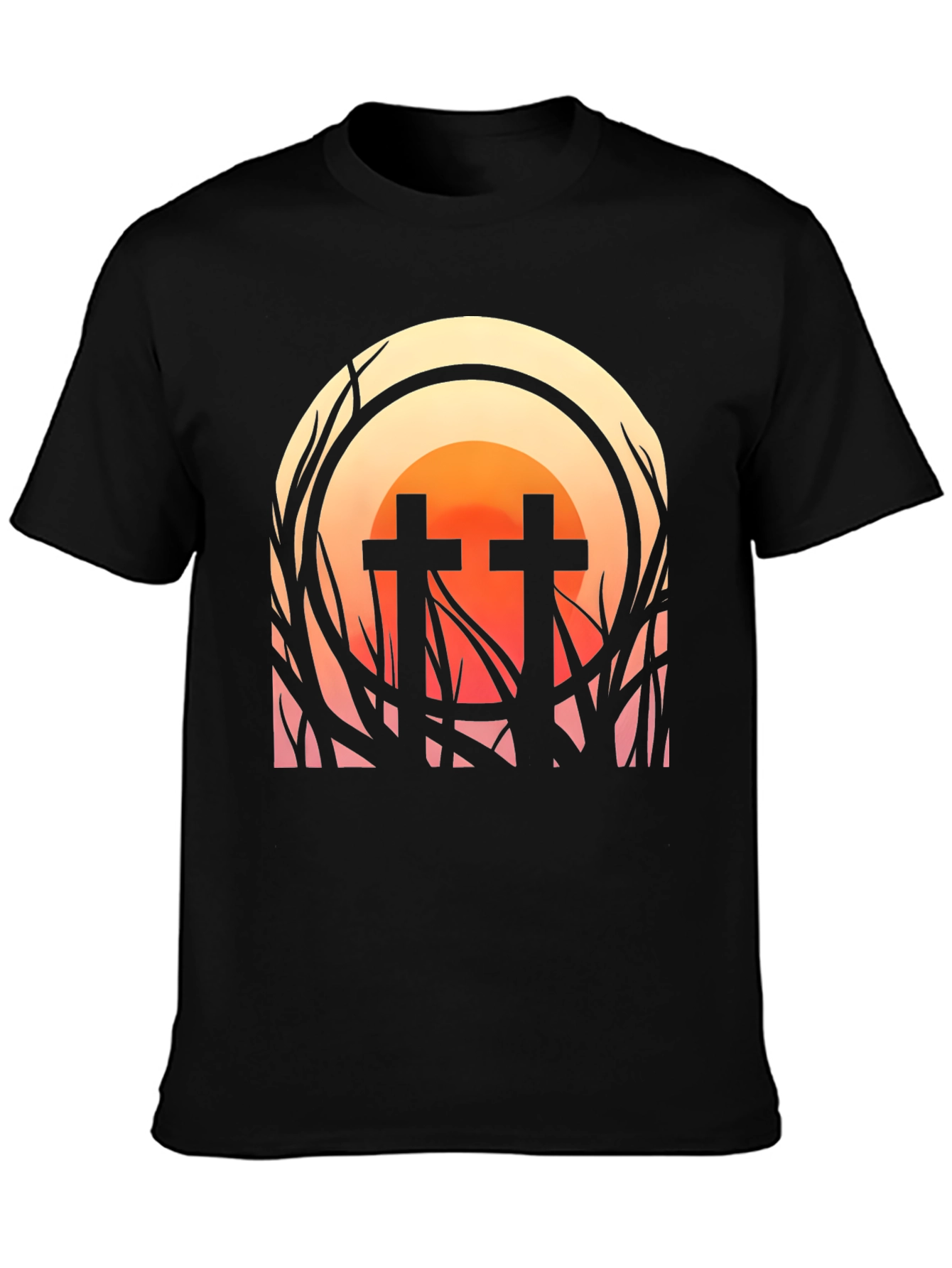 Sunset Cross Graphic Tee - Stylish Comfort