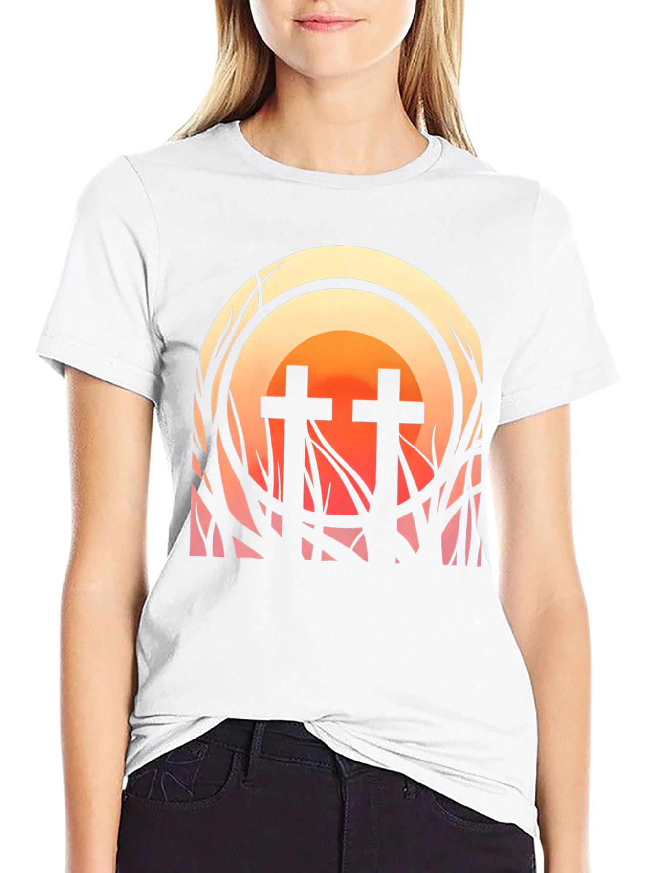 Sunset Cross Graphic Tee - Stylish Comfort