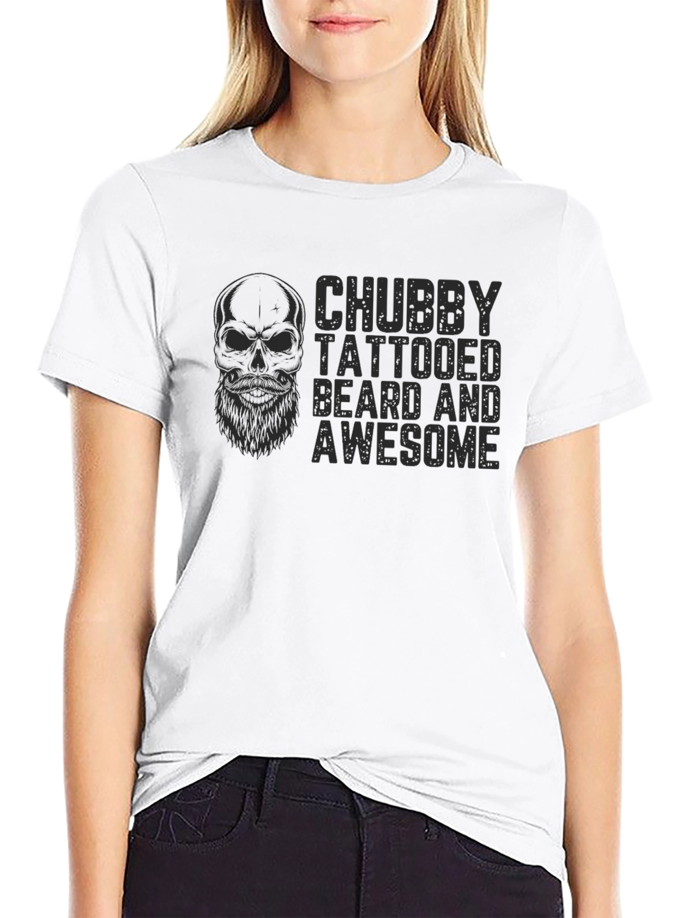 Chubby Tattooed Beard Awesome Black T-Shirt