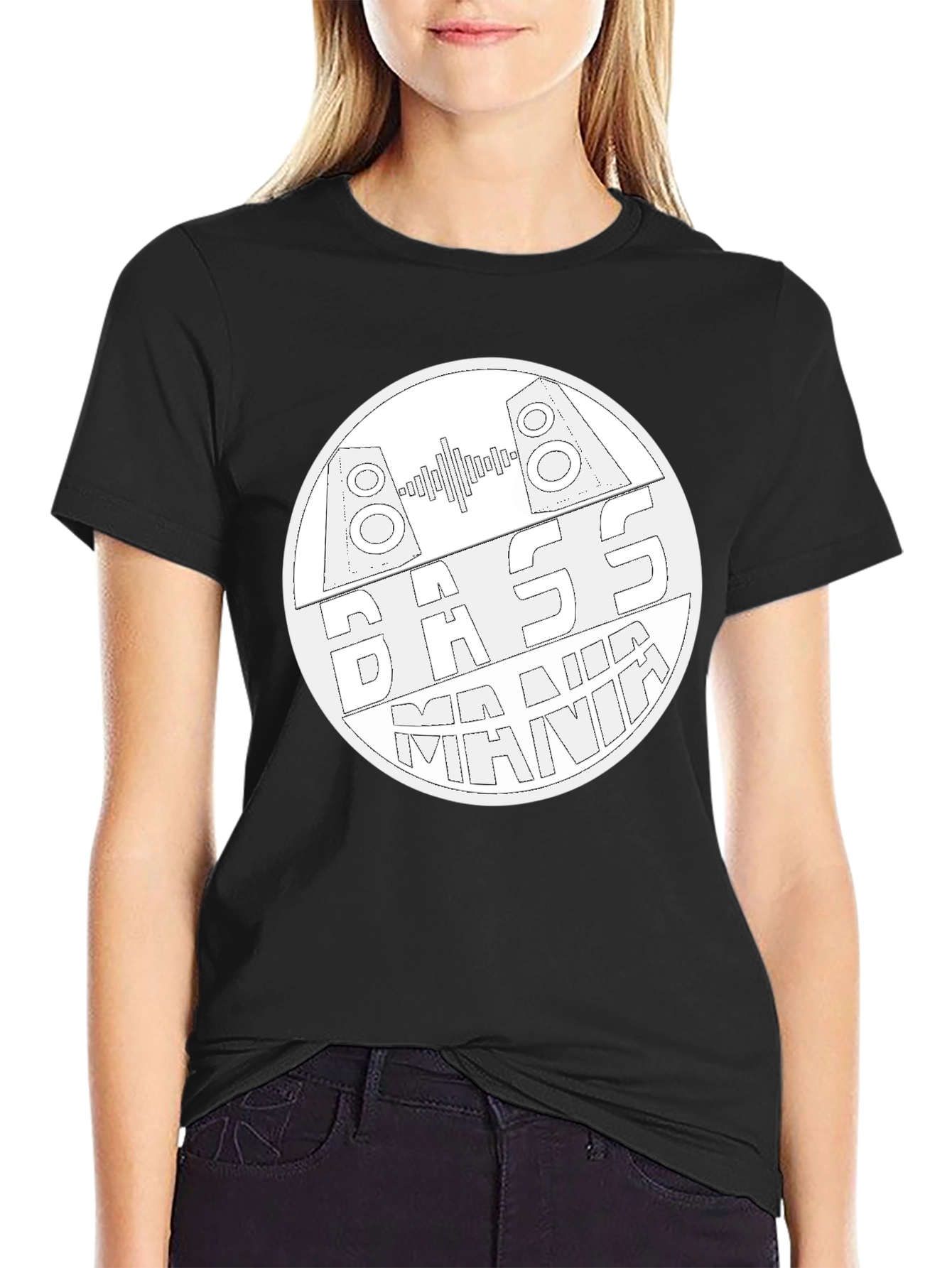 Bass Mania Graphic Tee - Black Cotton Blend