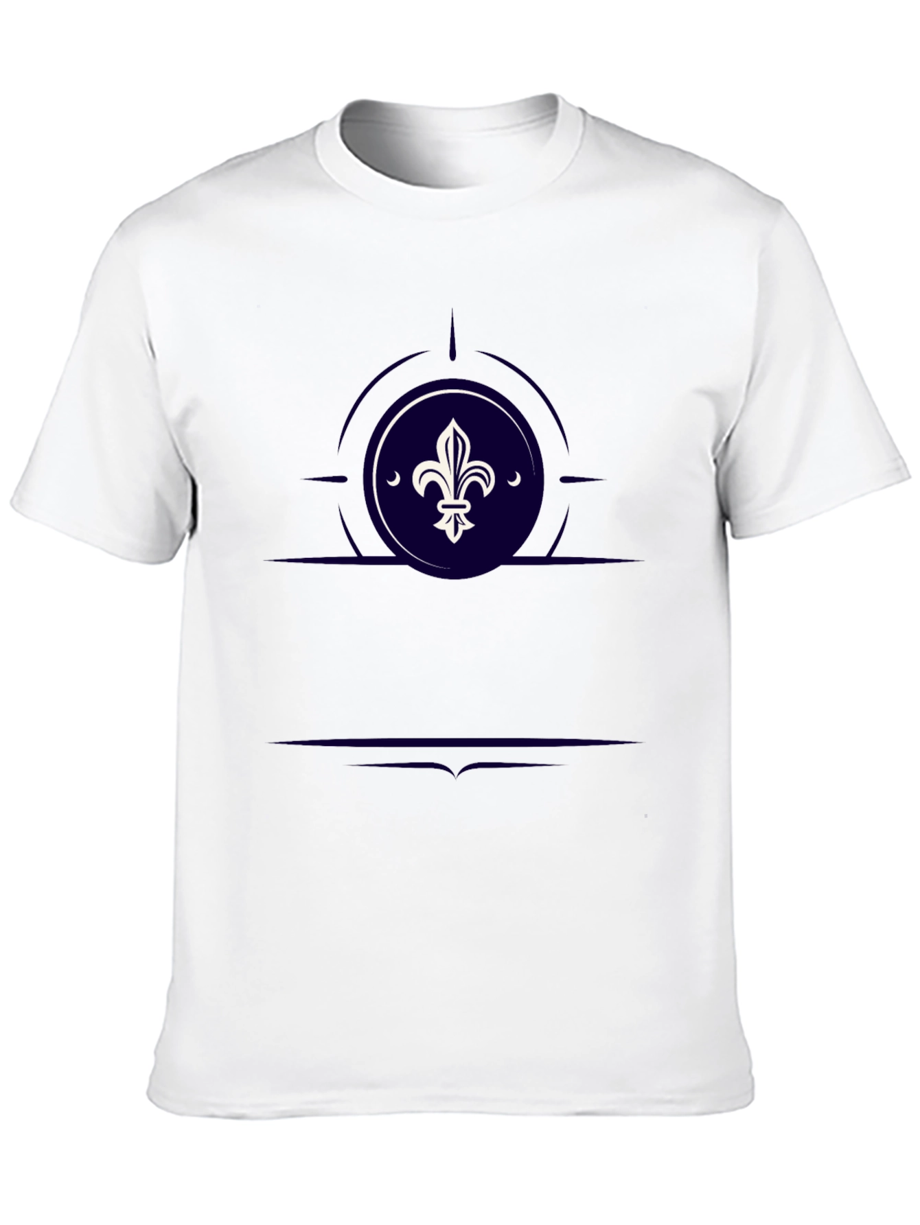Fleur-de-lis Graphic Print Black T-Shirt