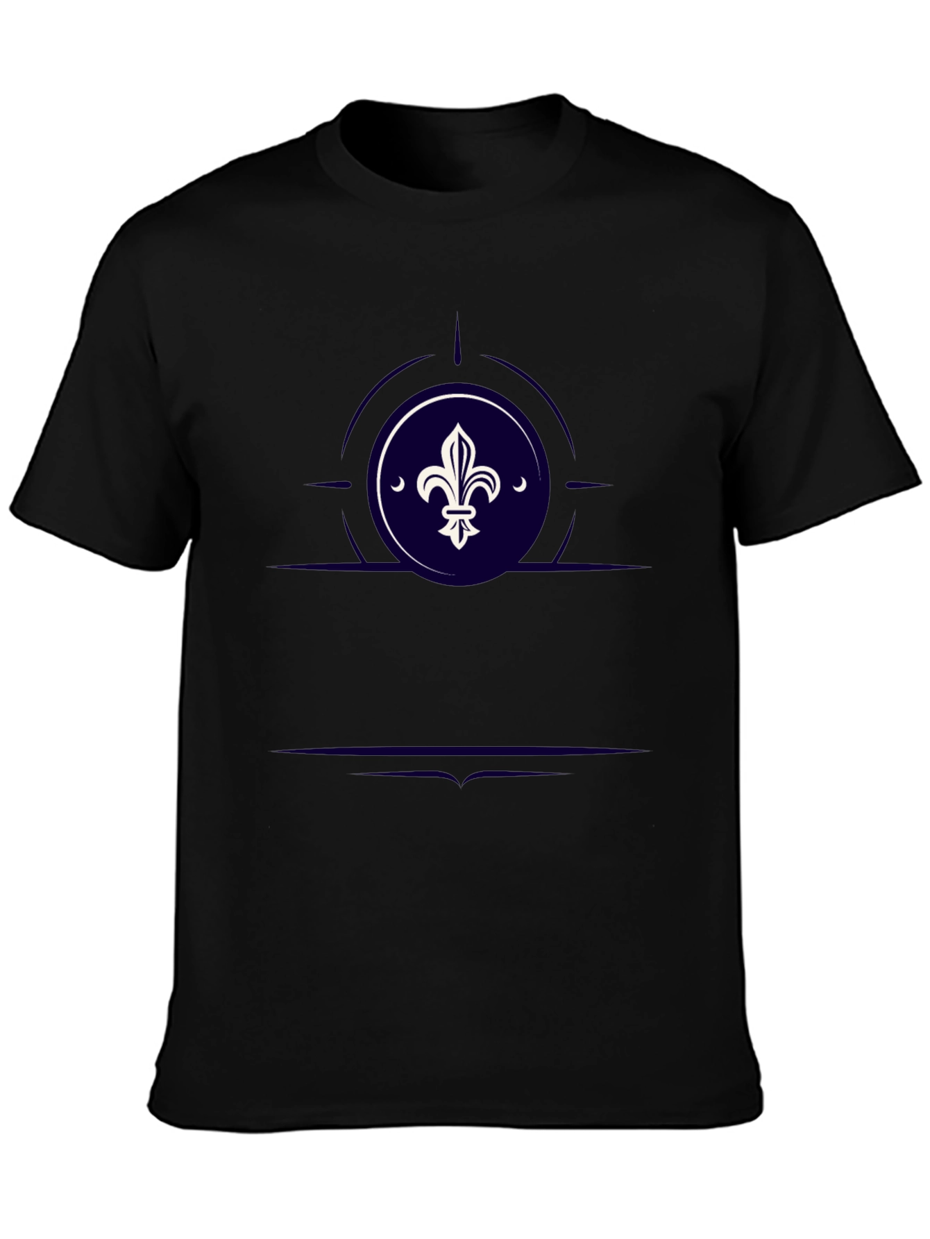 Fleur-de-lis Graphic Print Black T-Shirt