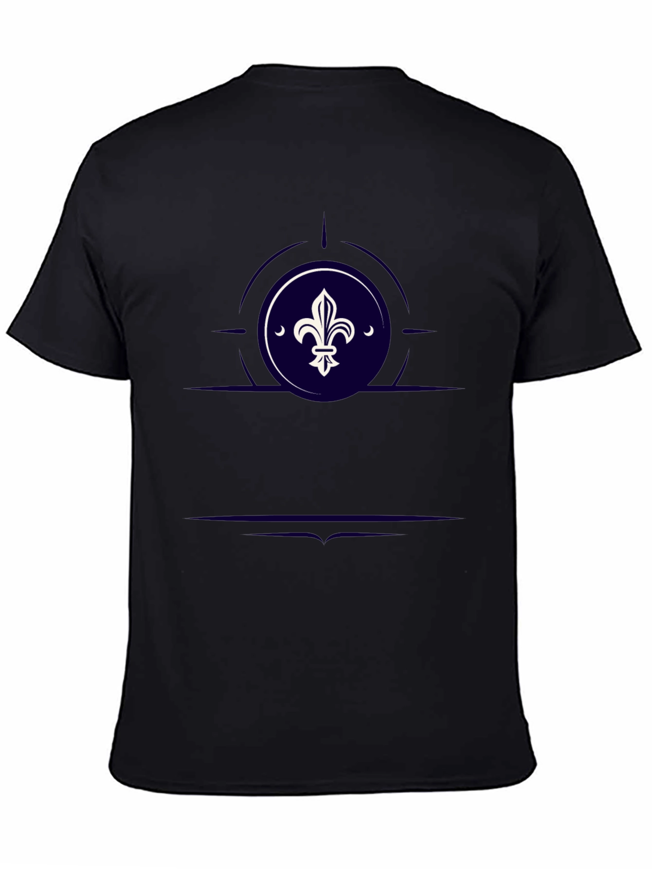 Fleur-de-lis Graphic Print Black T-Shirt