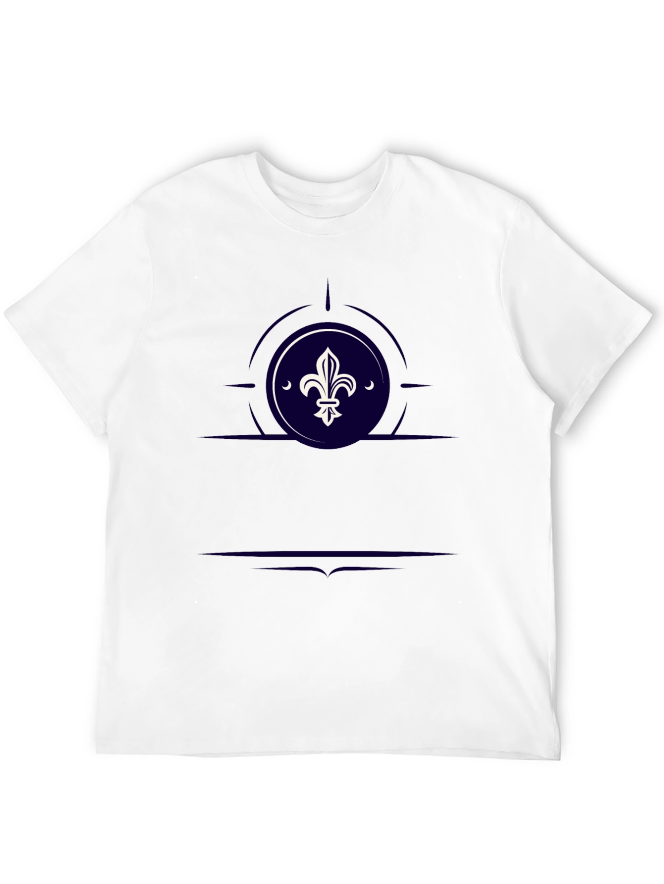 Fleur-de-lis Graphic Print Black T-Shirt