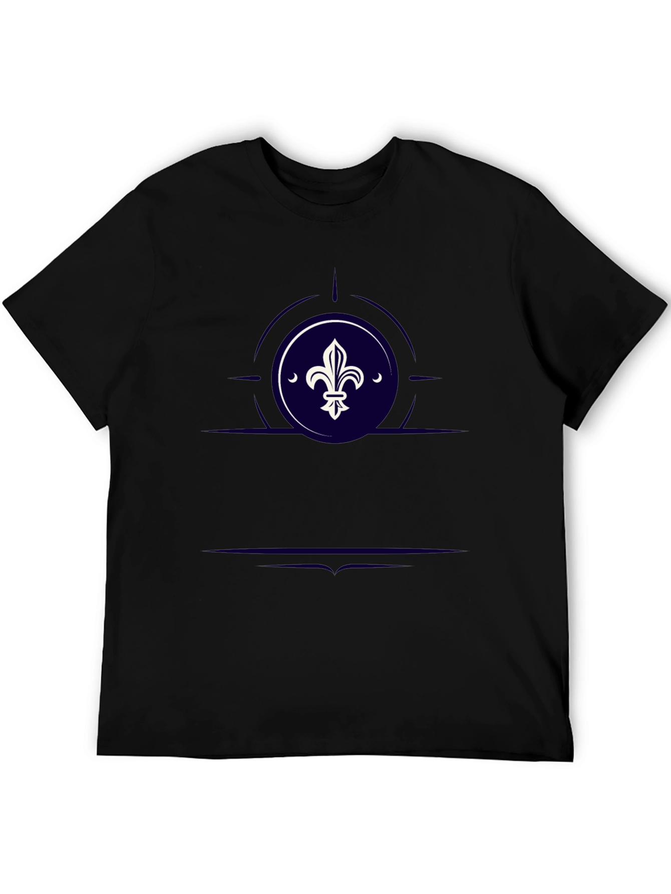 Fleur-de-lis Graphic Print Black T-Shirt