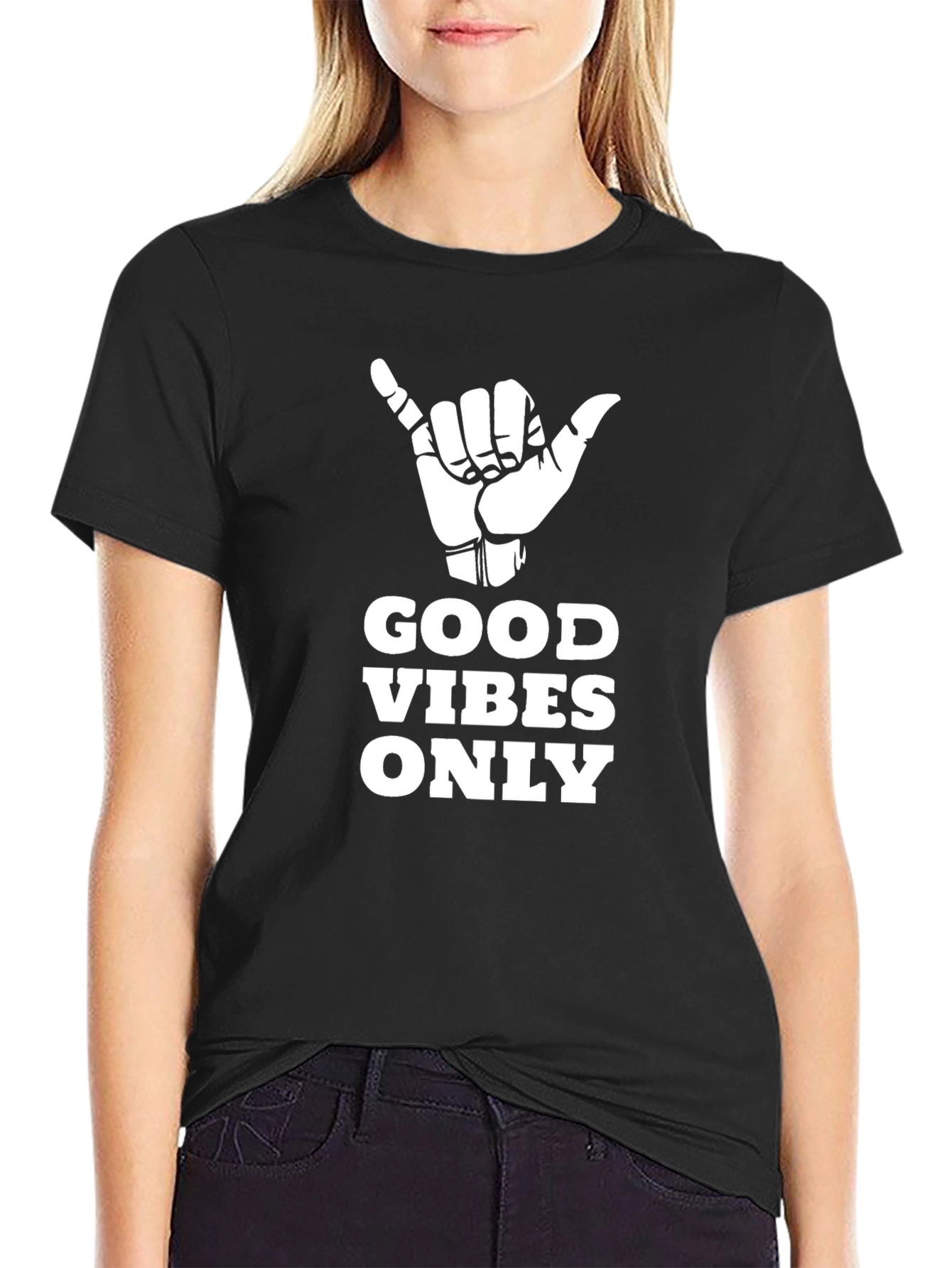 Good Vibes Only Black Graphic T-Shirt