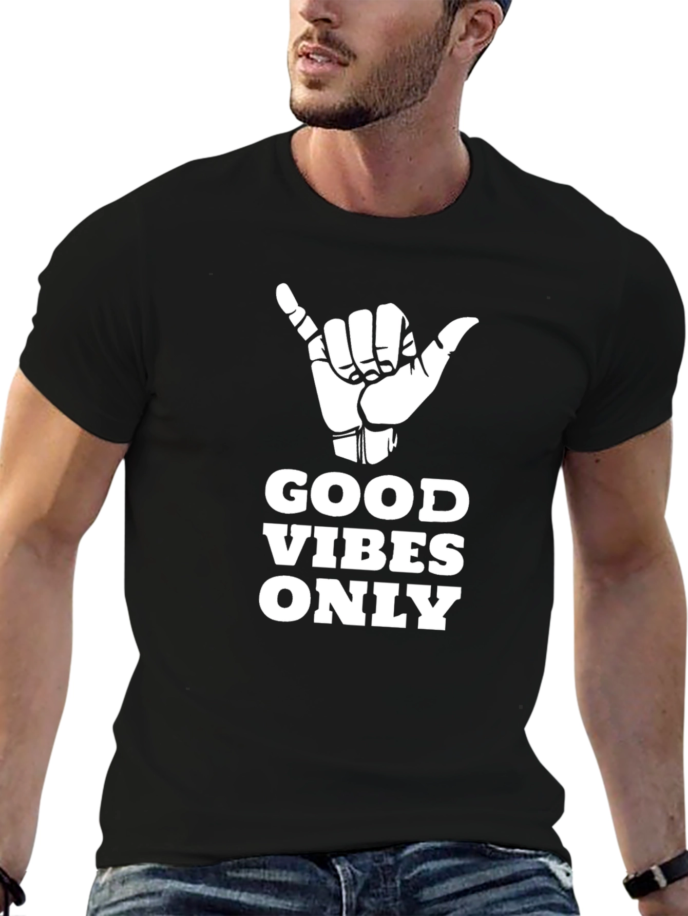 Good Vibes Only Black Graphic T-Shirt
