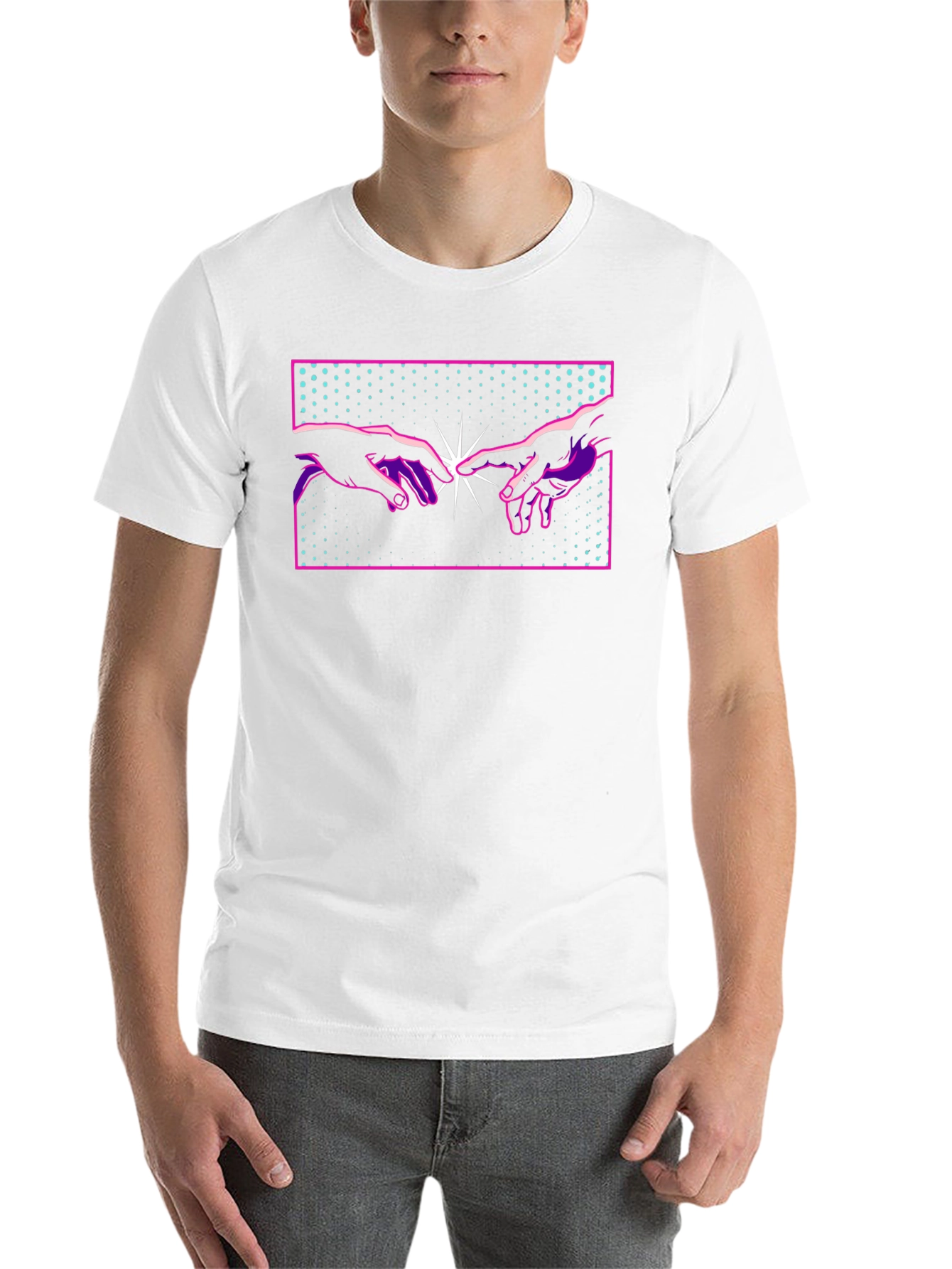 Creation Hands Graphic T-Shirt - Black Crew Neck