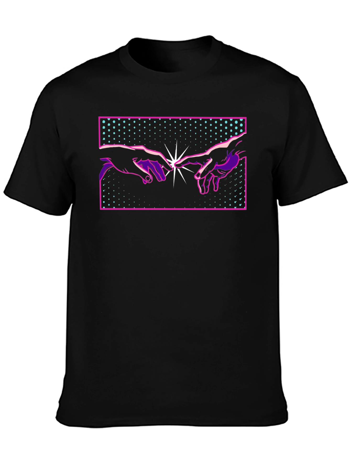 Creation Hands Graphic T-Shirt - Black Crew Neck