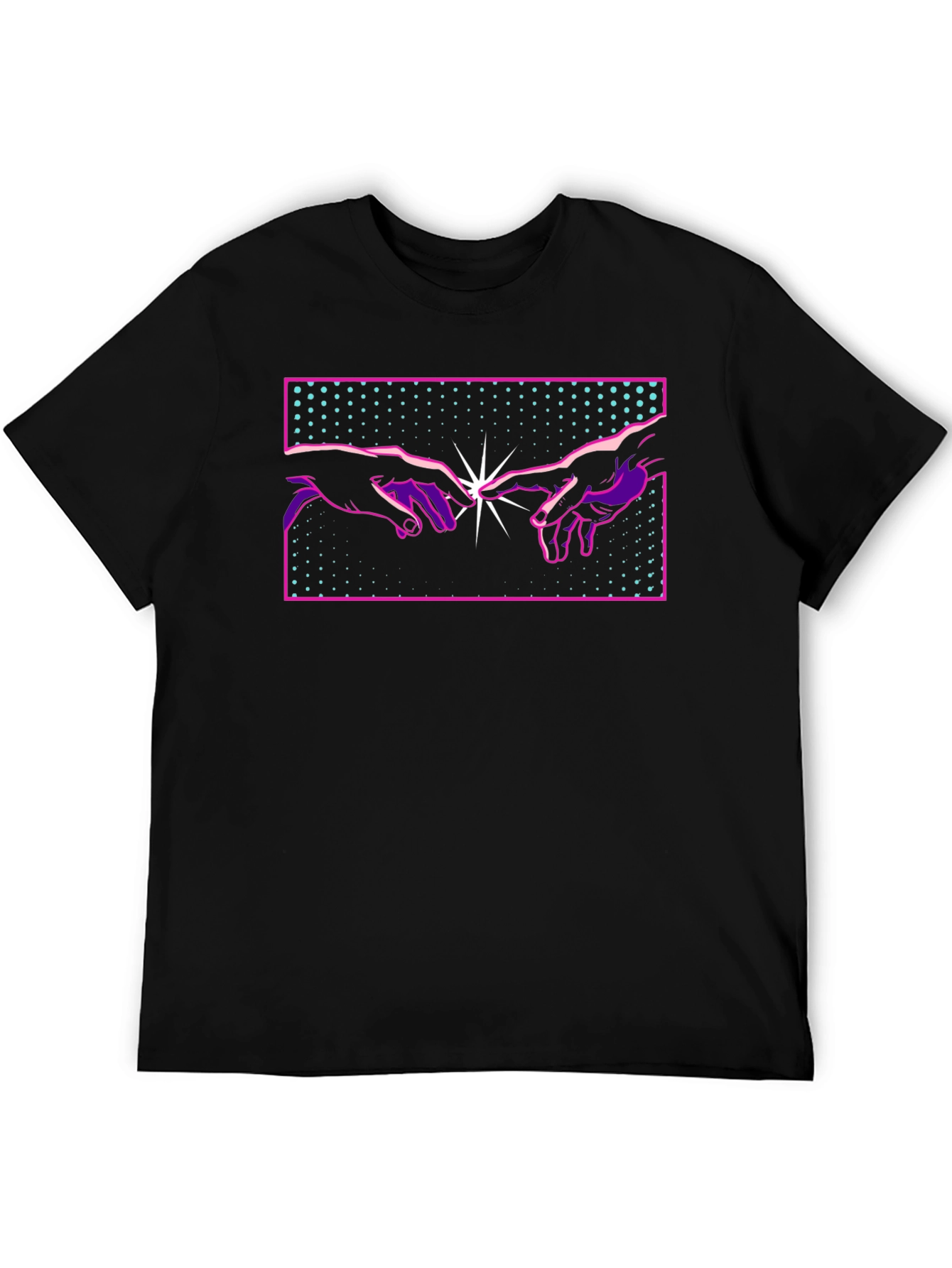 Creation Hands Graphic T-Shirt - Black Crew Neck