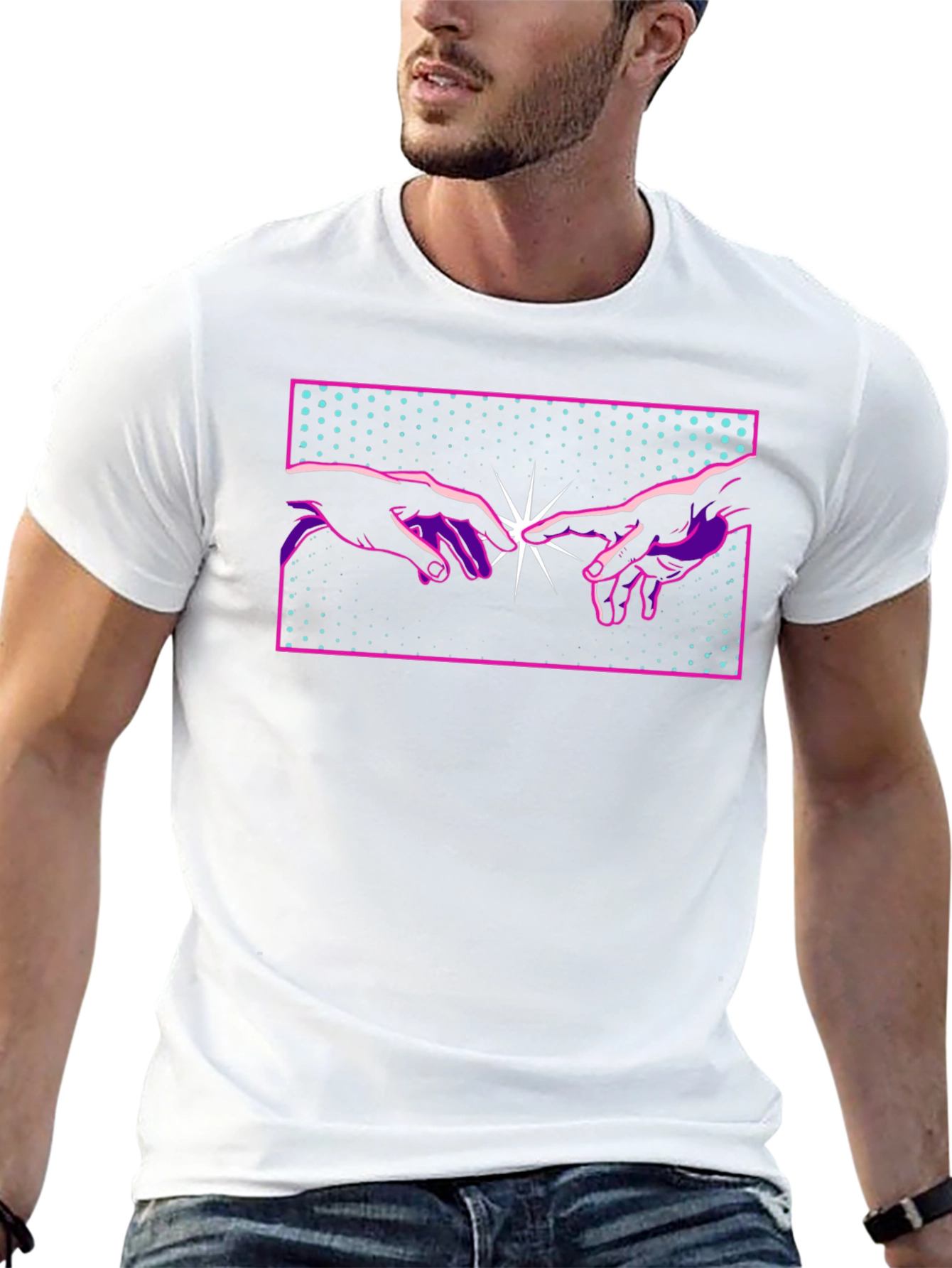 Creation Hands Graphic T-Shirt - Black Crew Neck