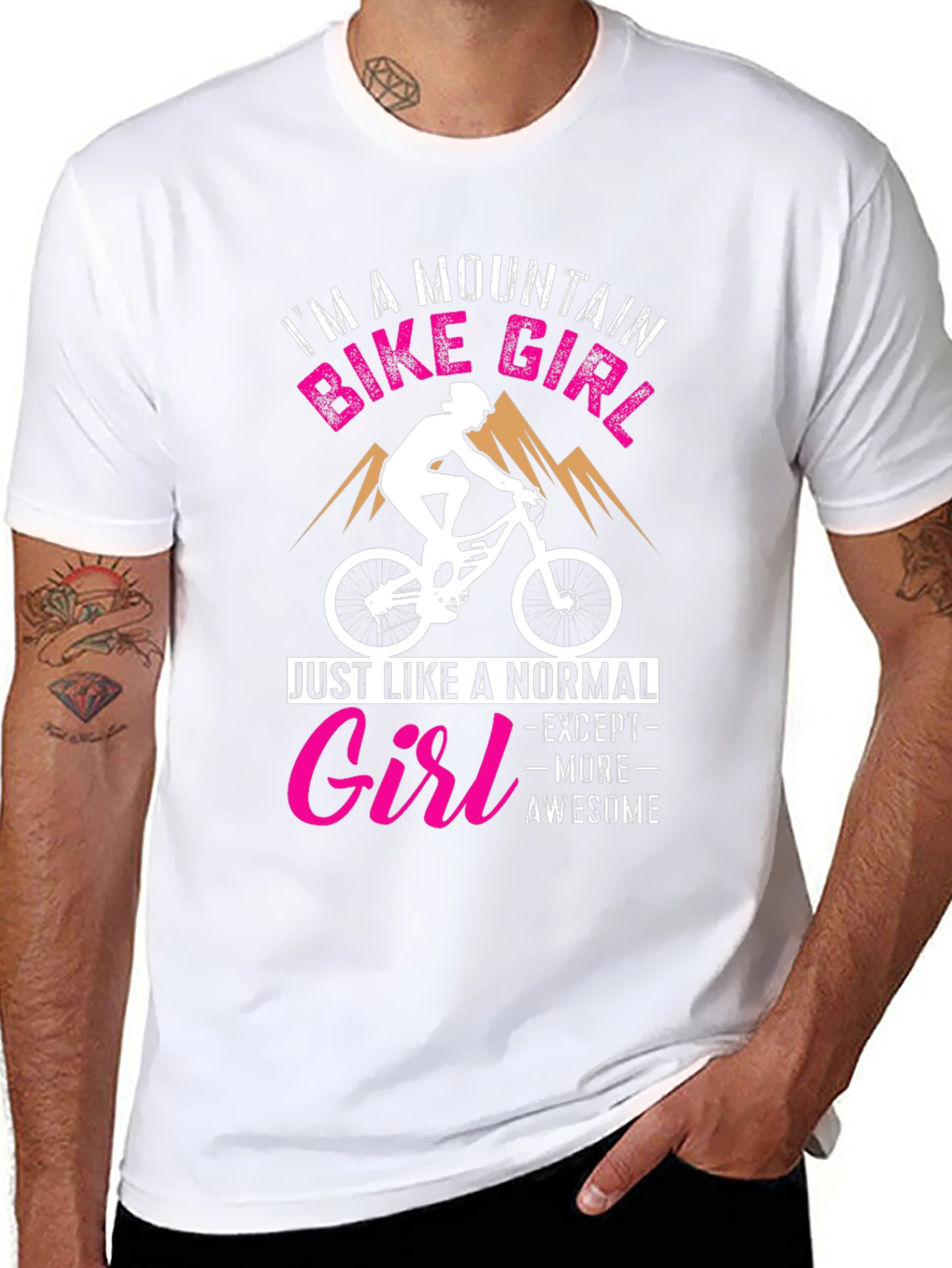 Mountain Bike Girl Graphic Tee - Awesome Rider