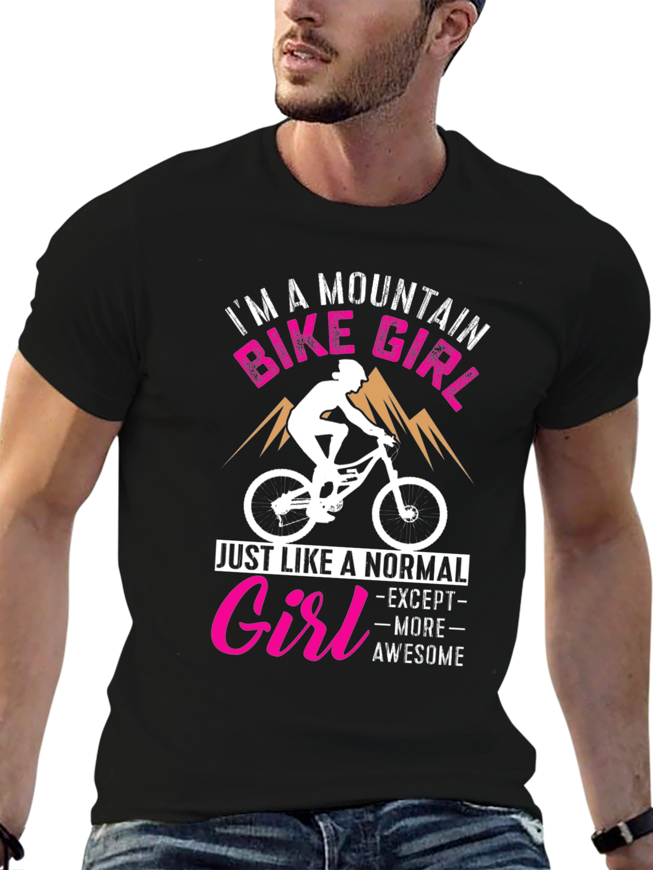 Mountain Bike Girl Graphic Tee - Awesome Rider