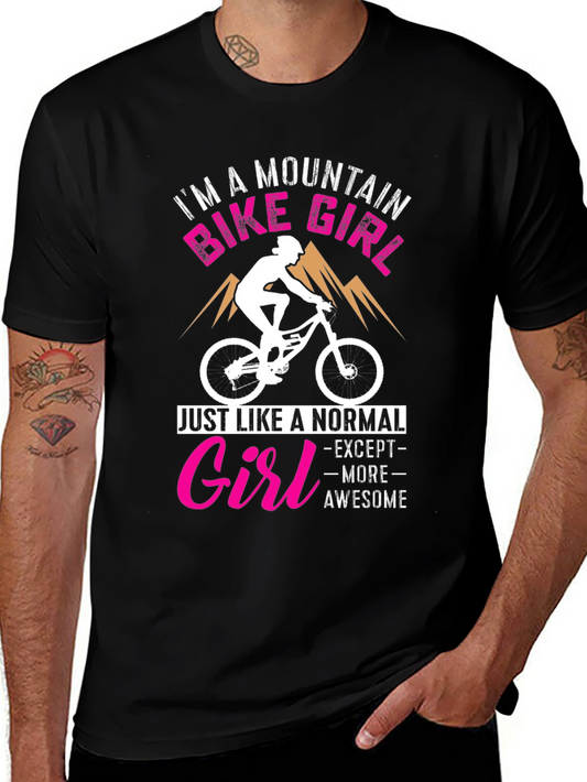 Mountain Bike Girl Graphic Tee - Awesome Rider