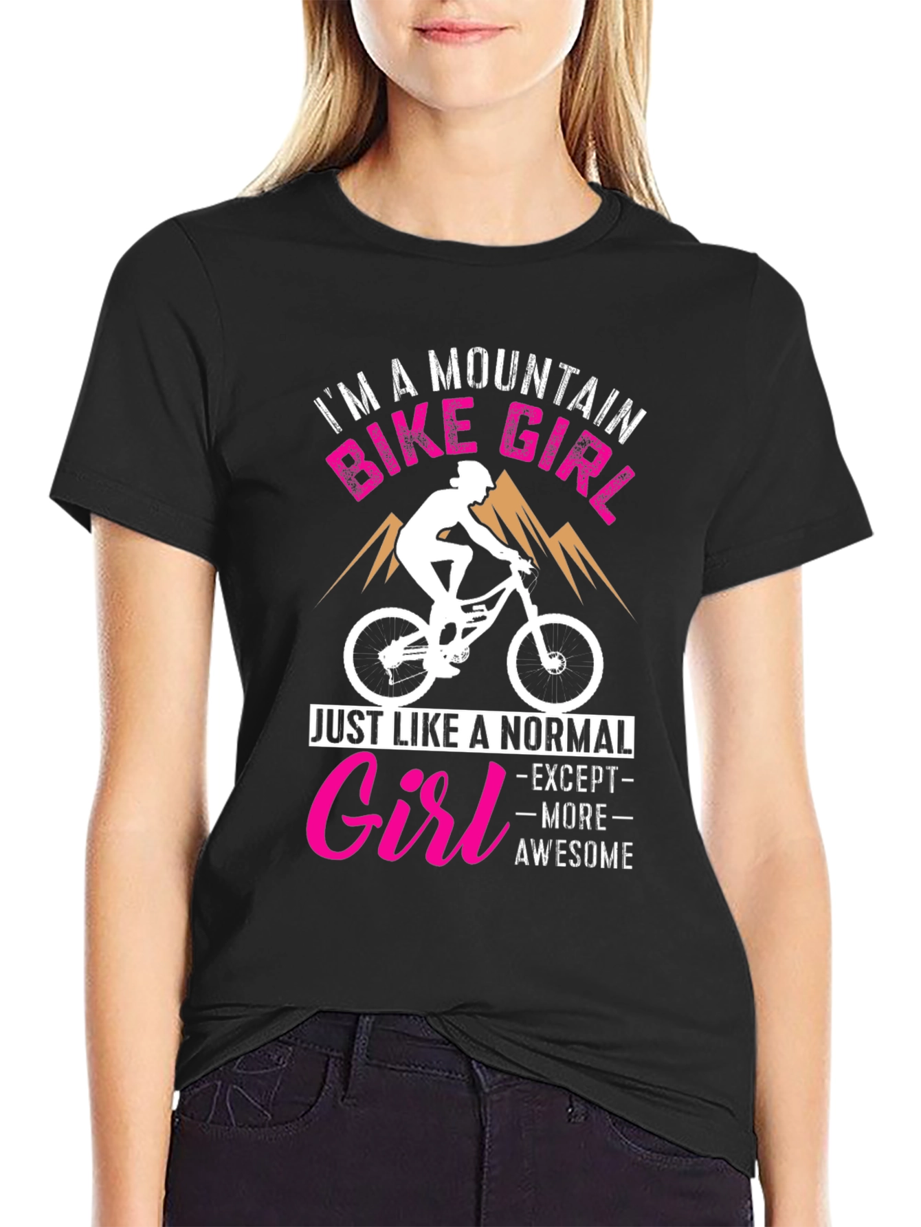 Mountain Bike Girl Graphic Tee - Awesome Rider