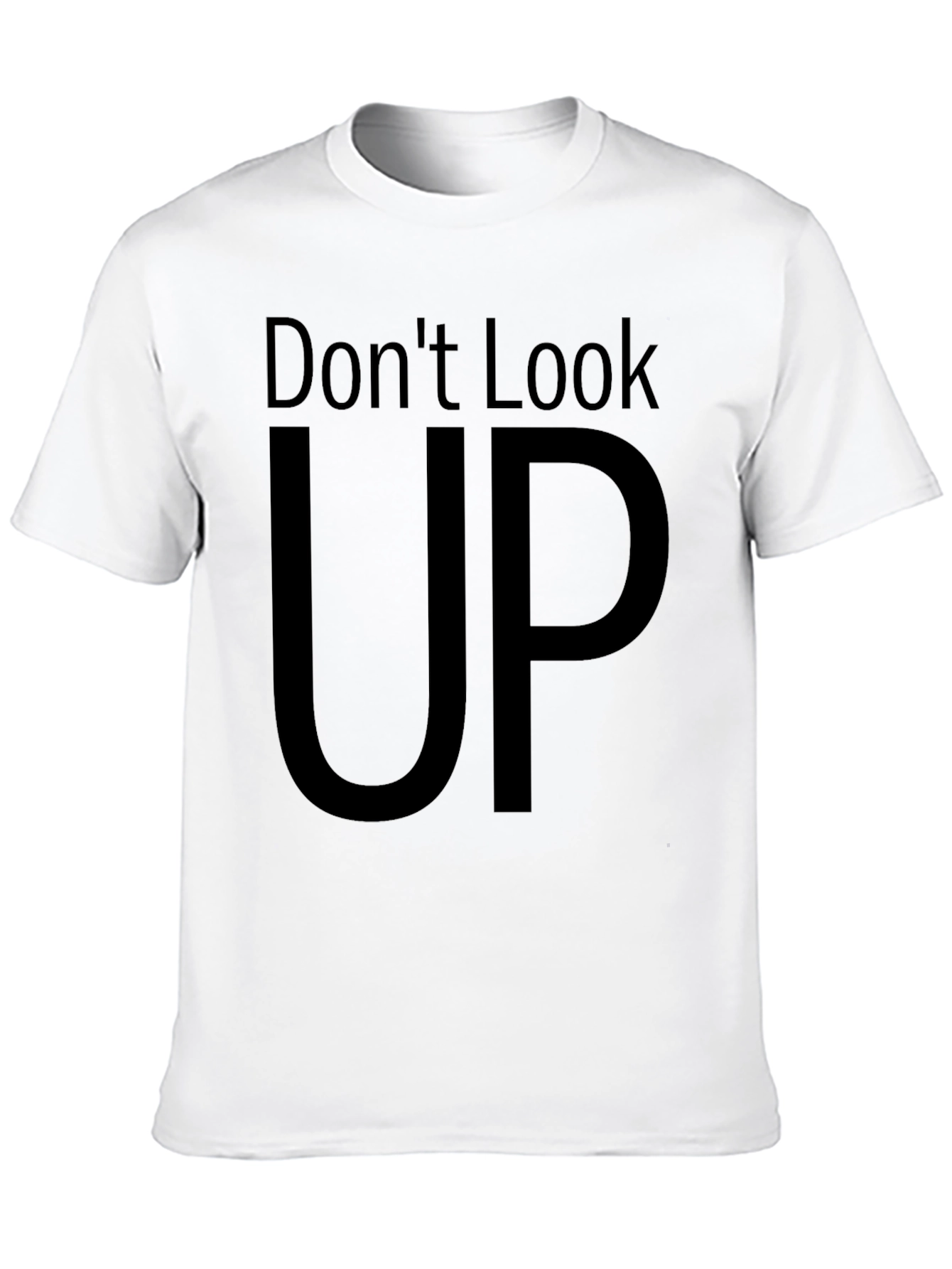 Dont Look Up Graphic Tee - Black Cotton T-Shirt
