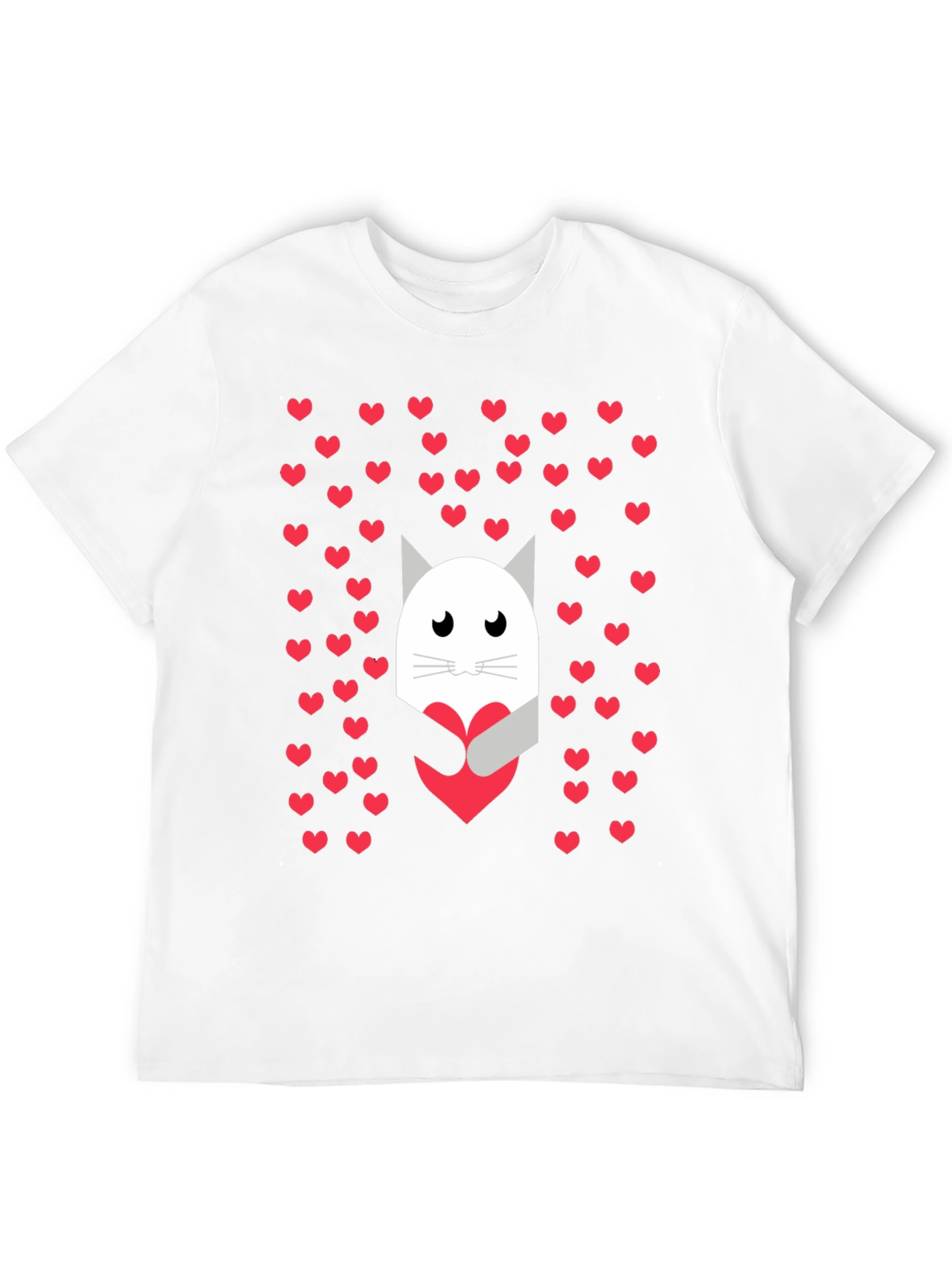 Cat Heart Hug Graphic Tee - Valentines Day