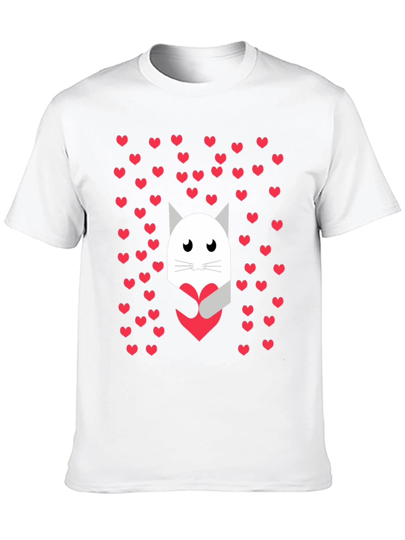 Cat Heart Hug Graphic Tee - Valentines Day