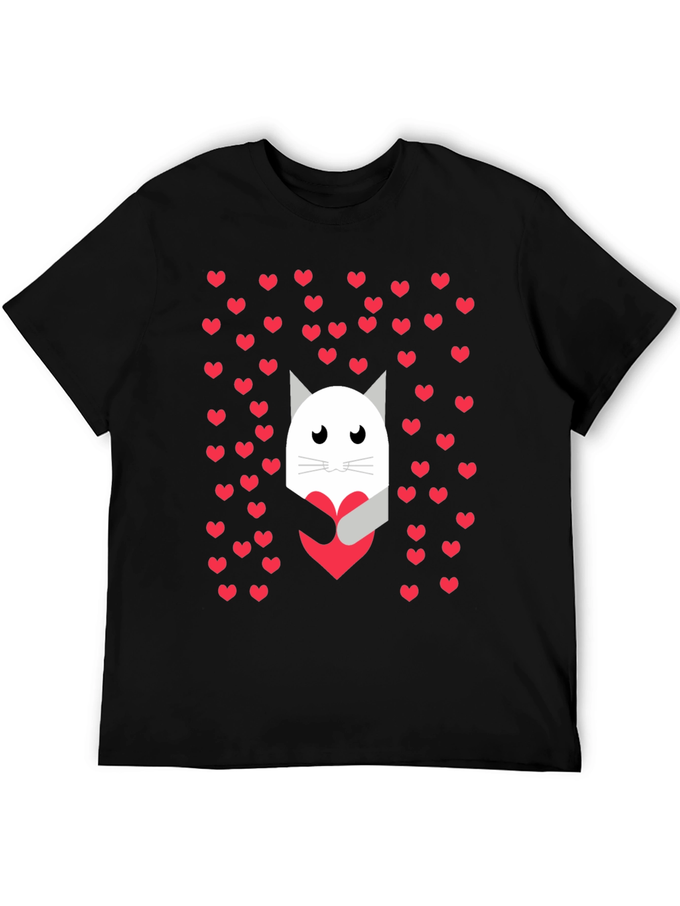 Cat Heart Hug Graphic Tee - Valentines Day