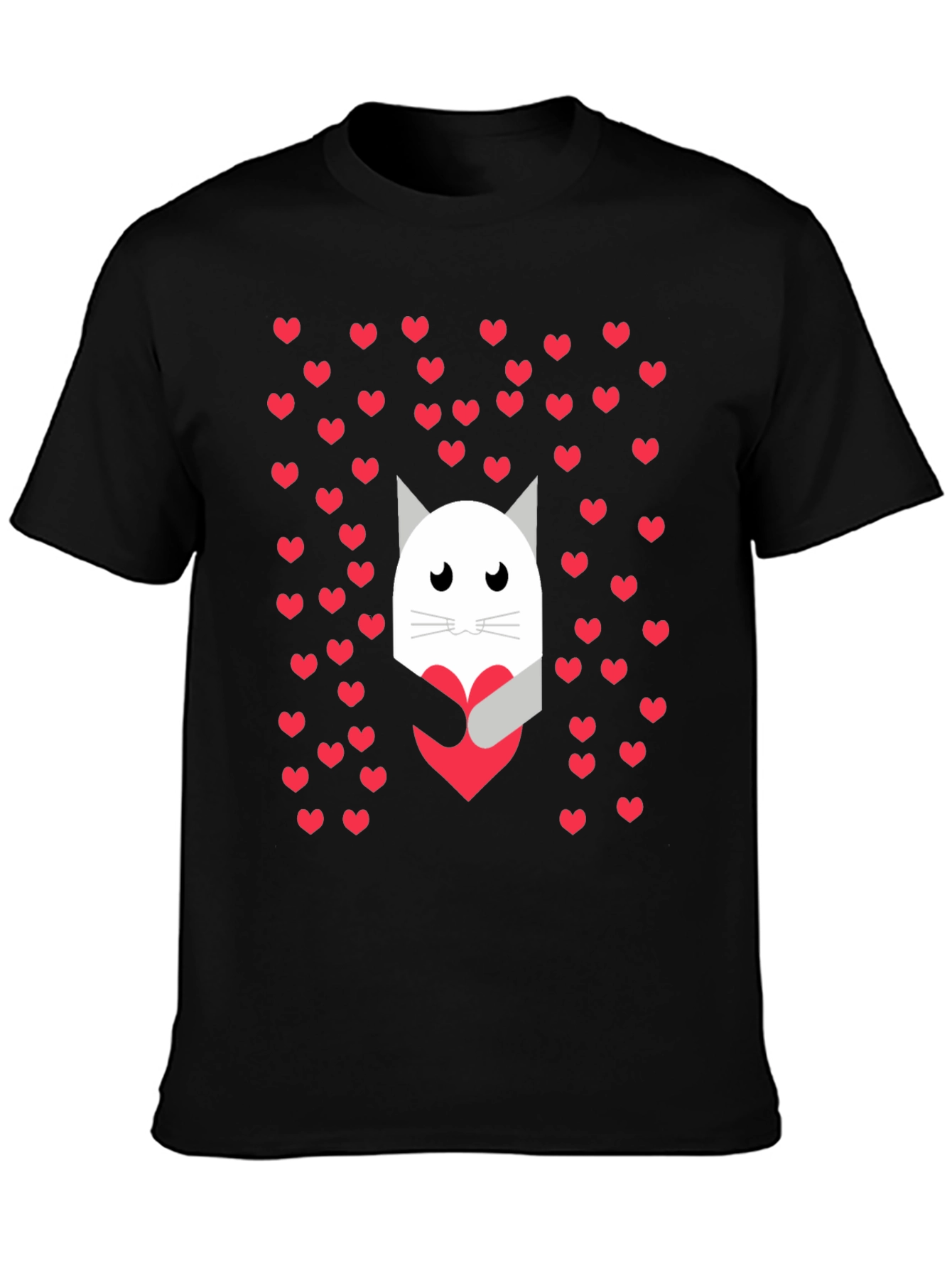 Cat Heart Hug Graphic Tee - Valentines Day