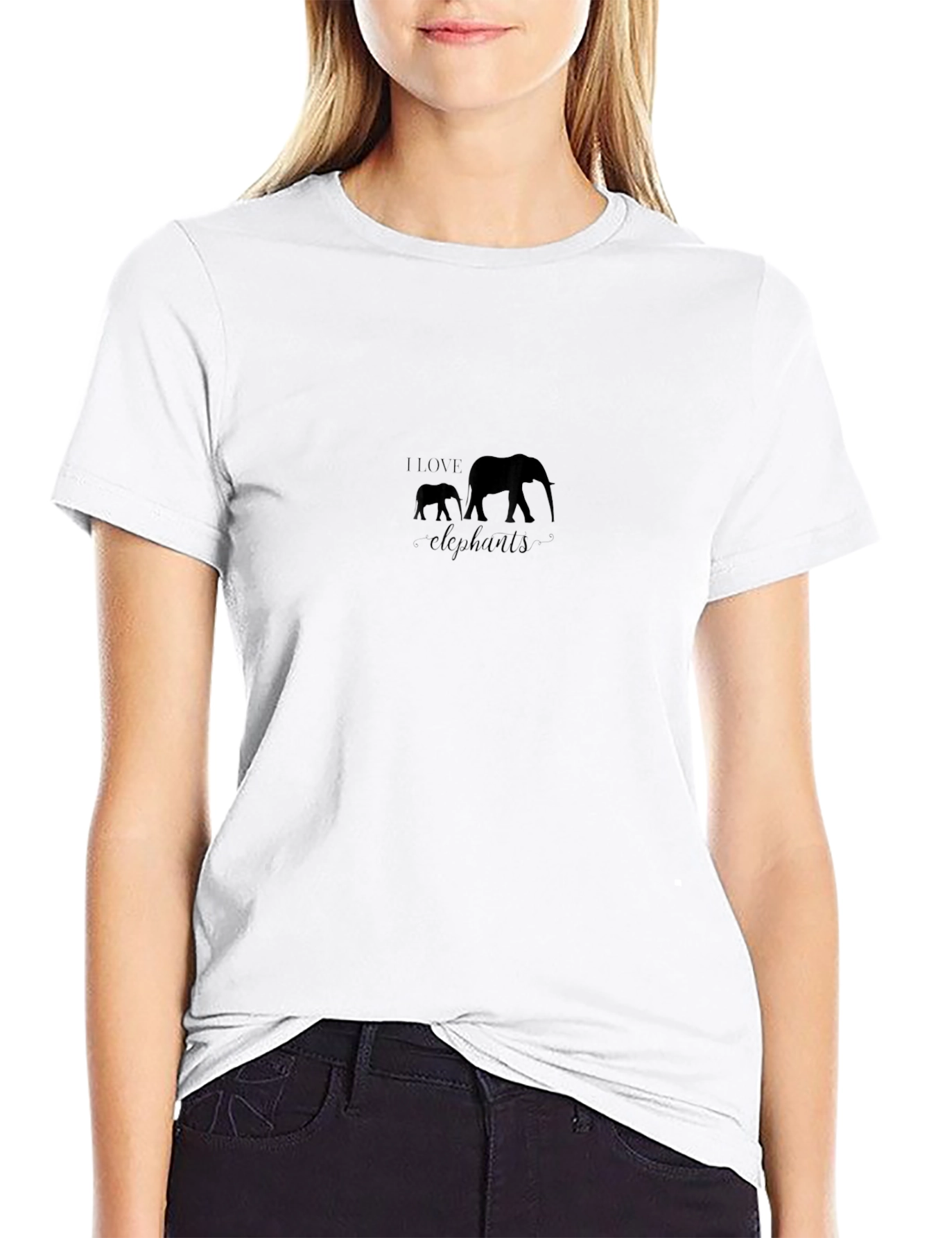 Black Love Elephants Graphic T-Shirt
