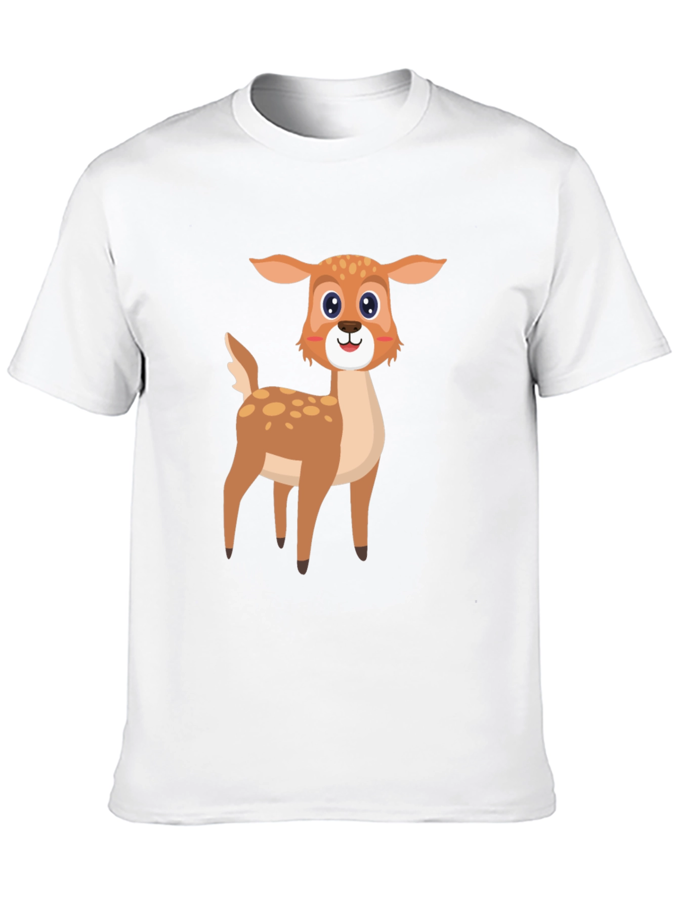 Cartoon Deer Graphic Tee - Black
