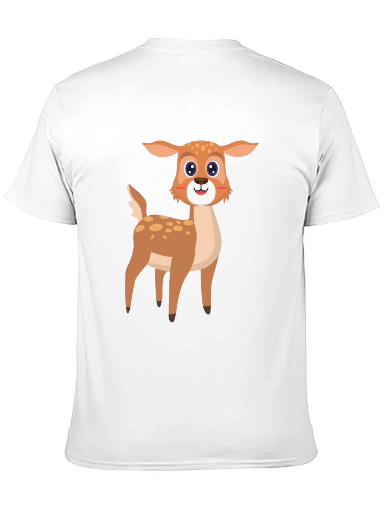 Cartoon Deer Graphic Tee - Black