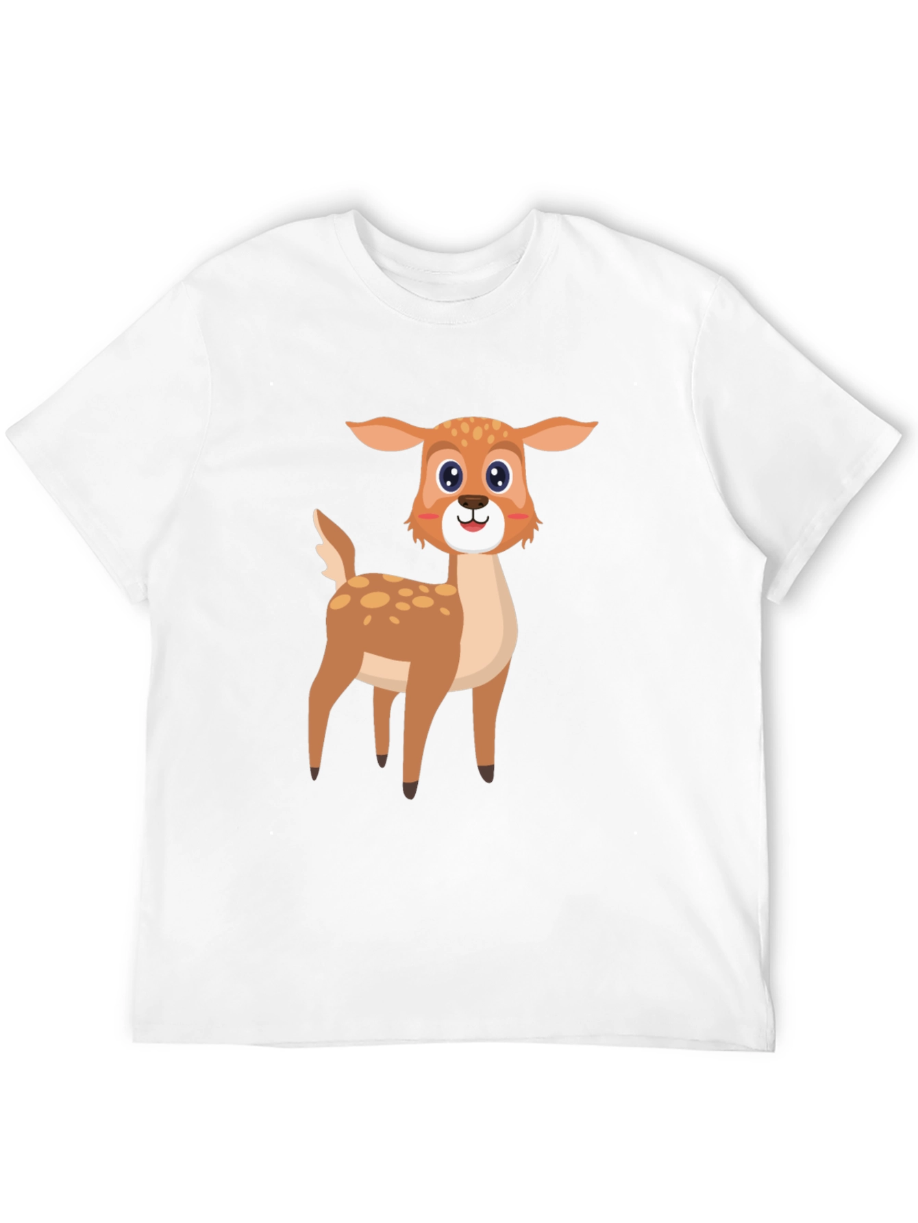 Cartoon Deer Graphic Tee - Black
