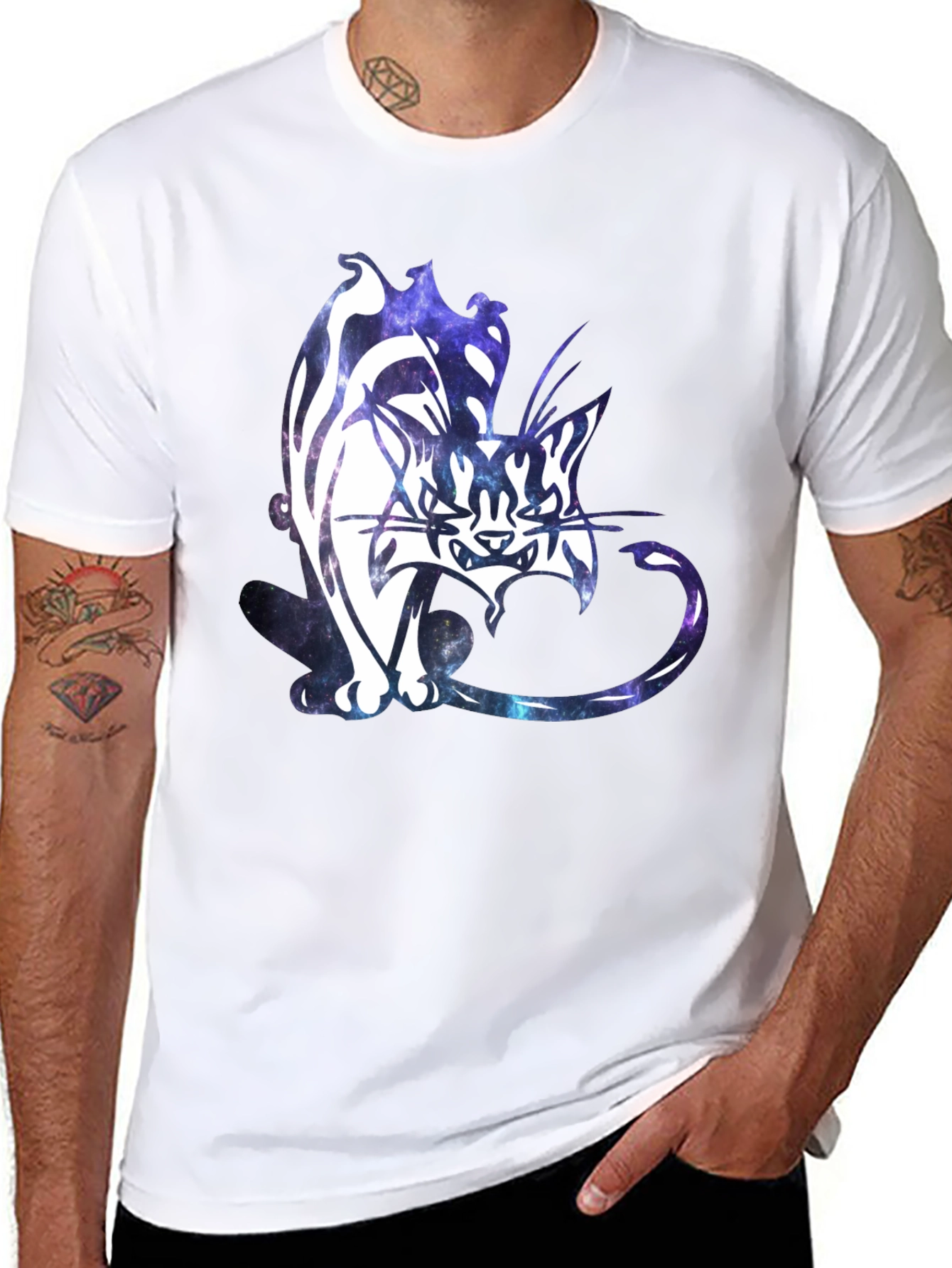 Galaxy Cat Graphic T-Shirt - Unique Design