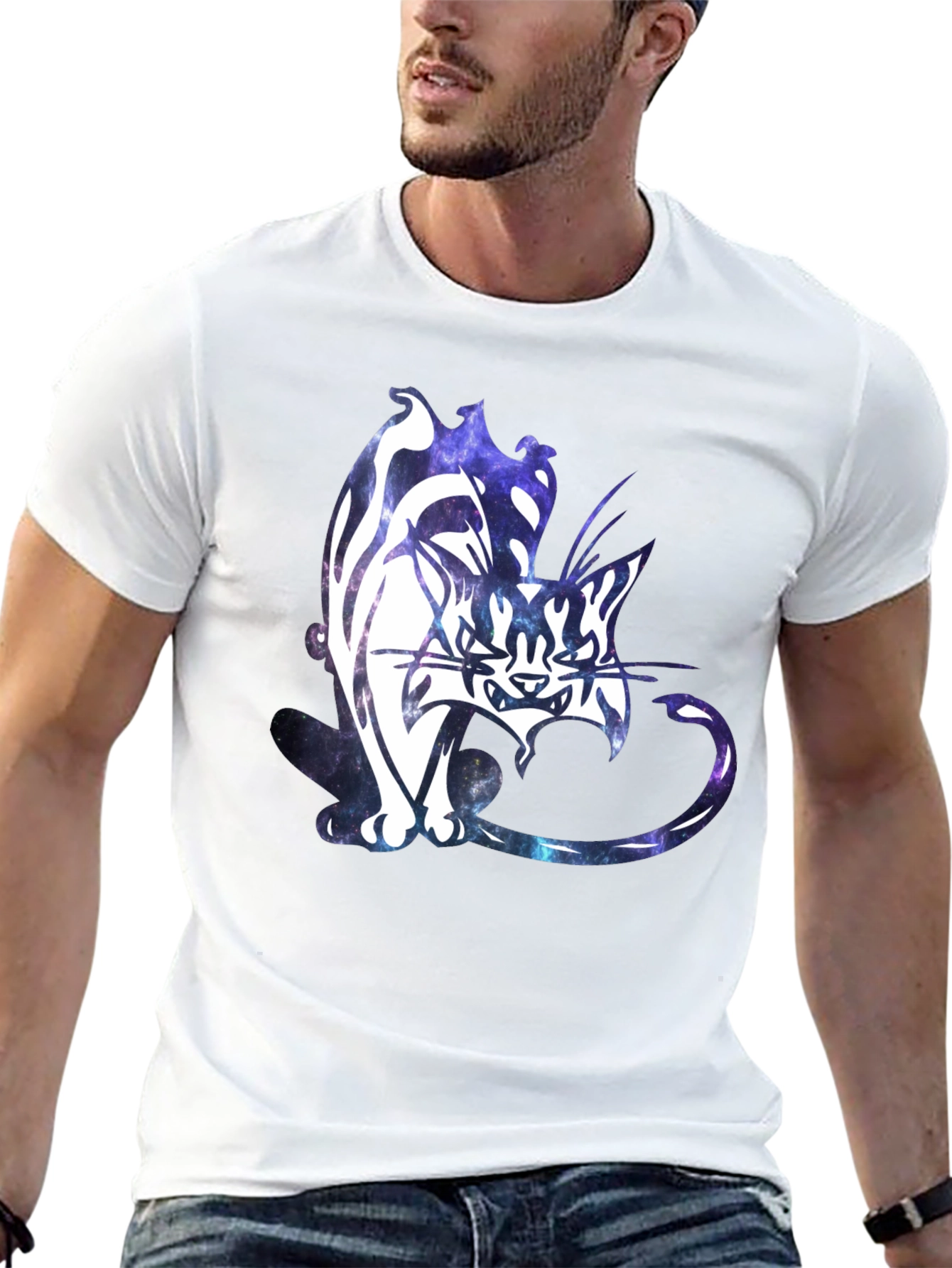 Galaxy Cat Graphic T-Shirt - Unique Design