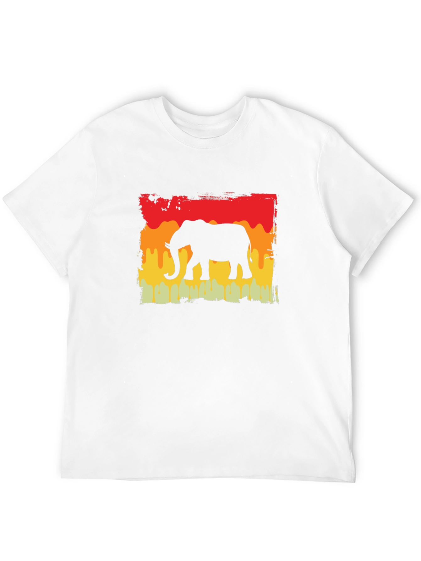 Elephant Silhouette Graphic Tee - Retro Style