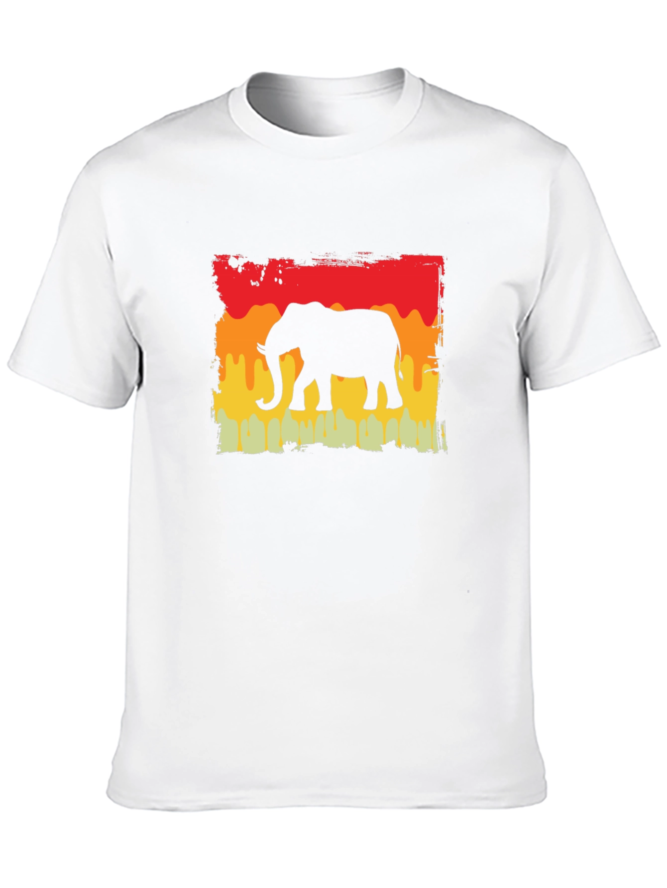 Elephant Silhouette Graphic Tee - Retro Style