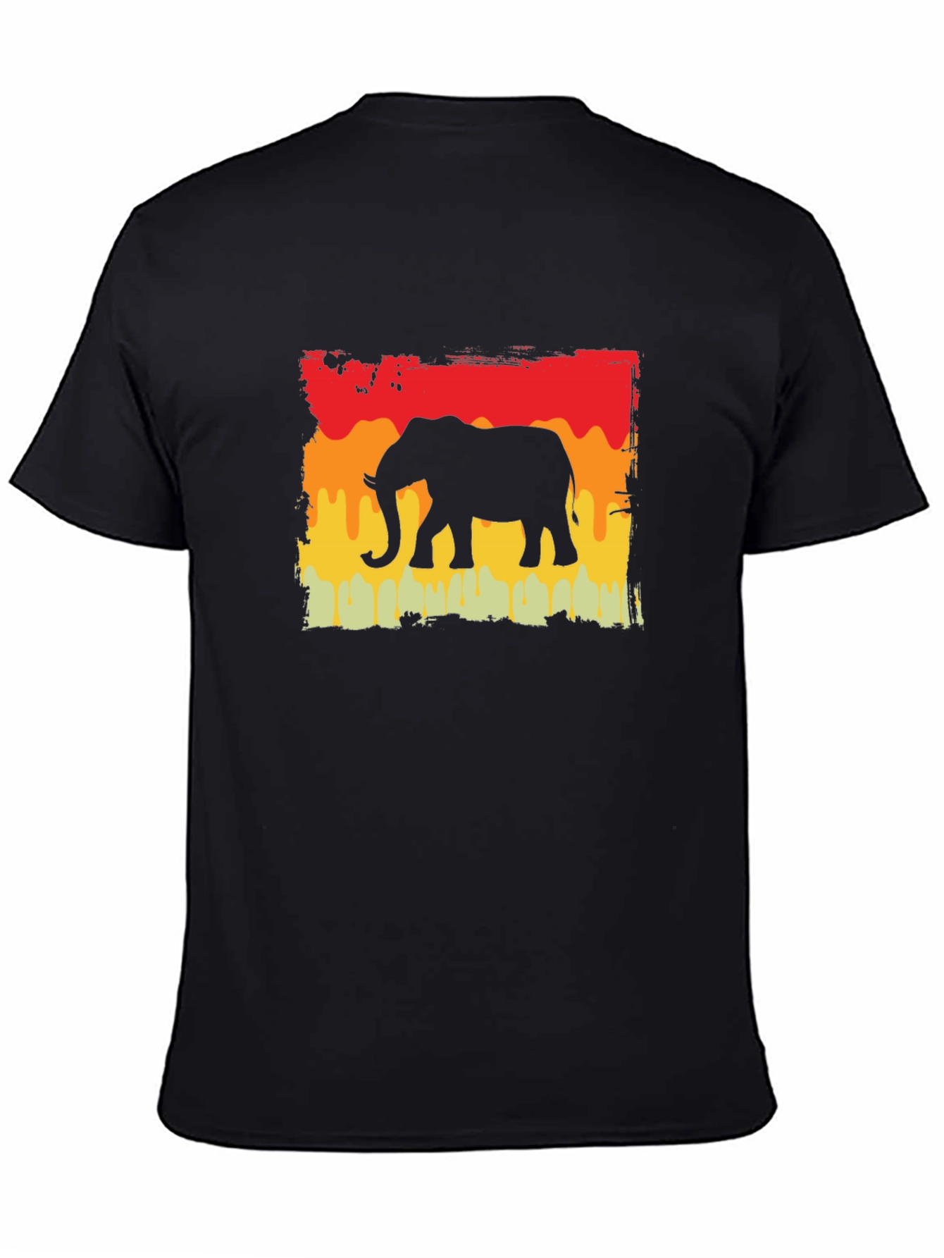 Elephant Silhouette Graphic Tee - Retro Style