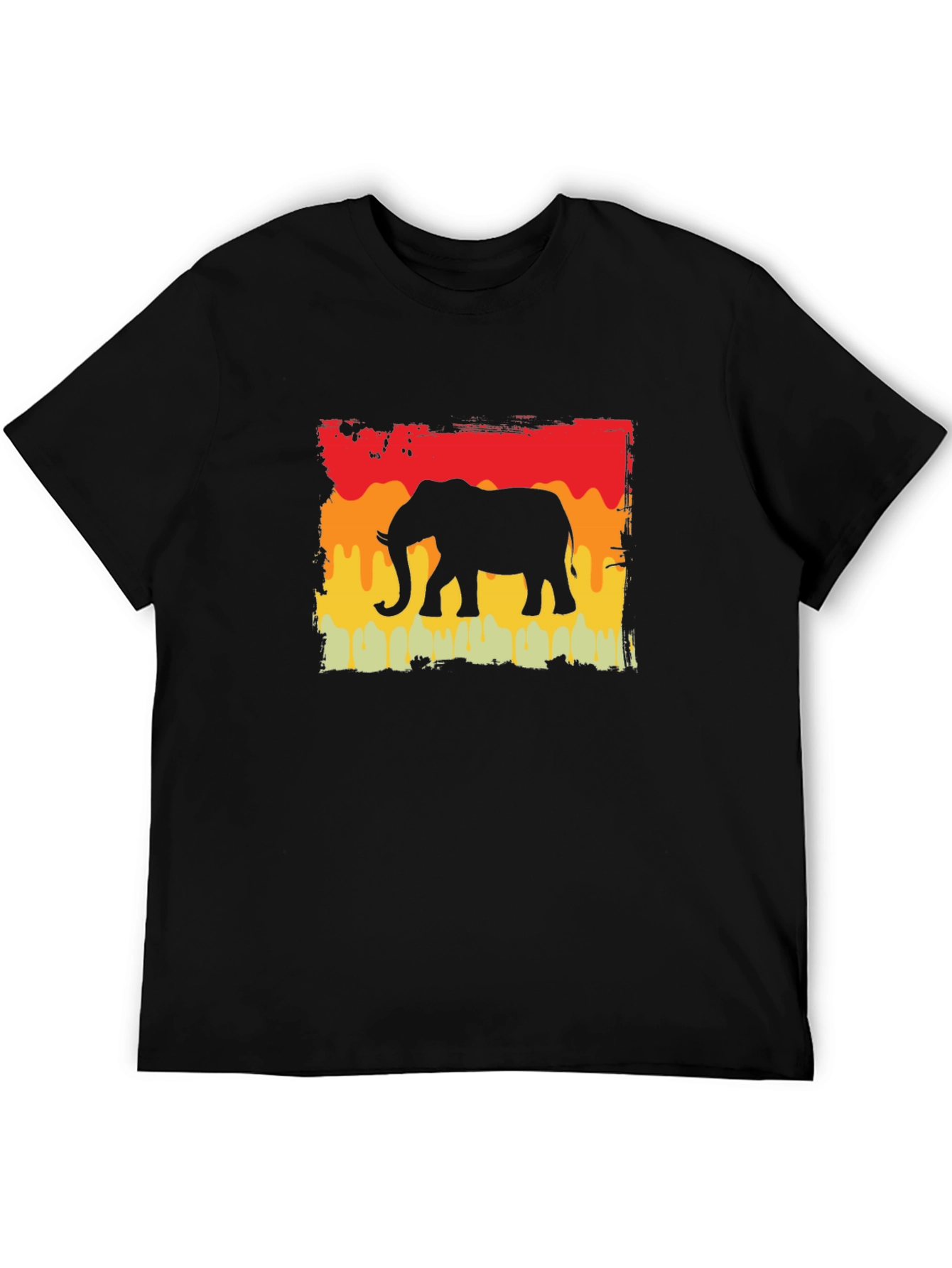 Elephant Silhouette Graphic Tee - Retro Style