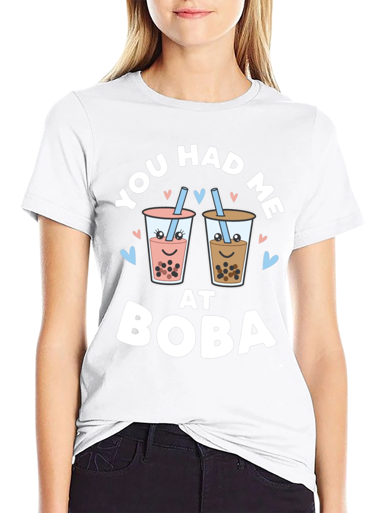 You Had Me At Boba Black Graphic Tee