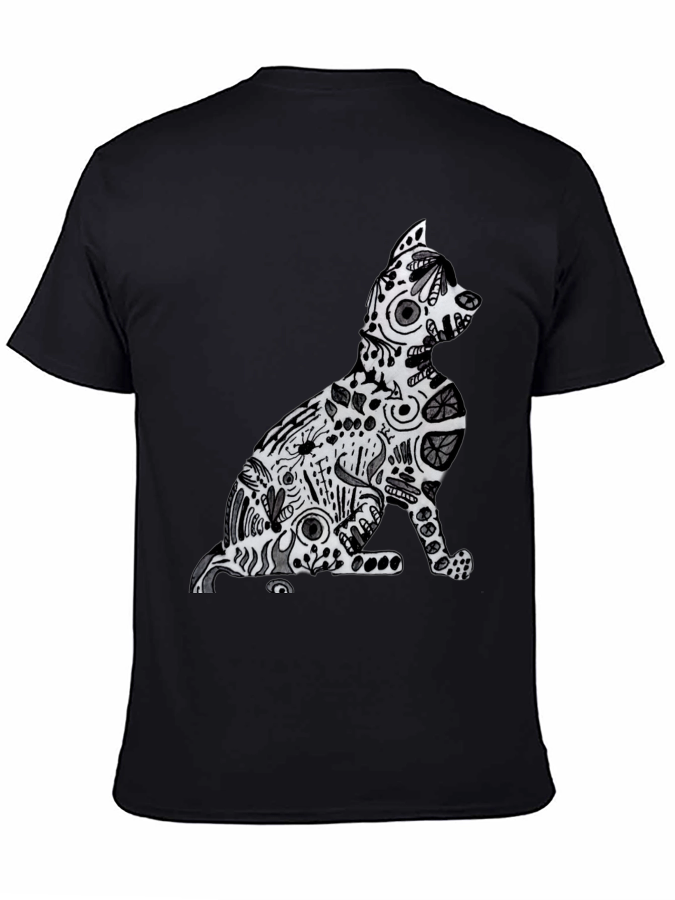 Abstract Cat Graphic Tee - Stylish Comfort