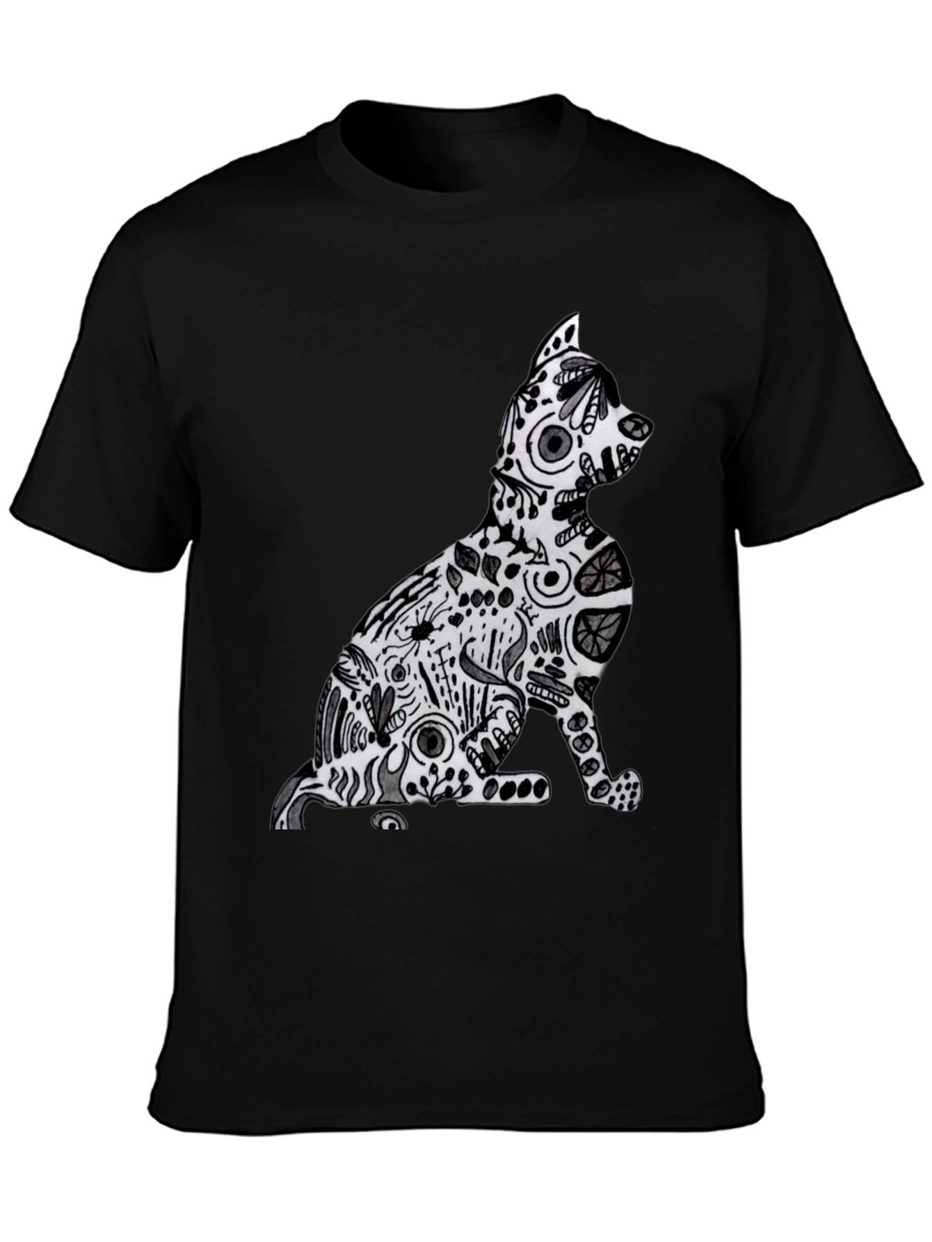 Abstract Cat Graphic Tee - Stylish Comfort