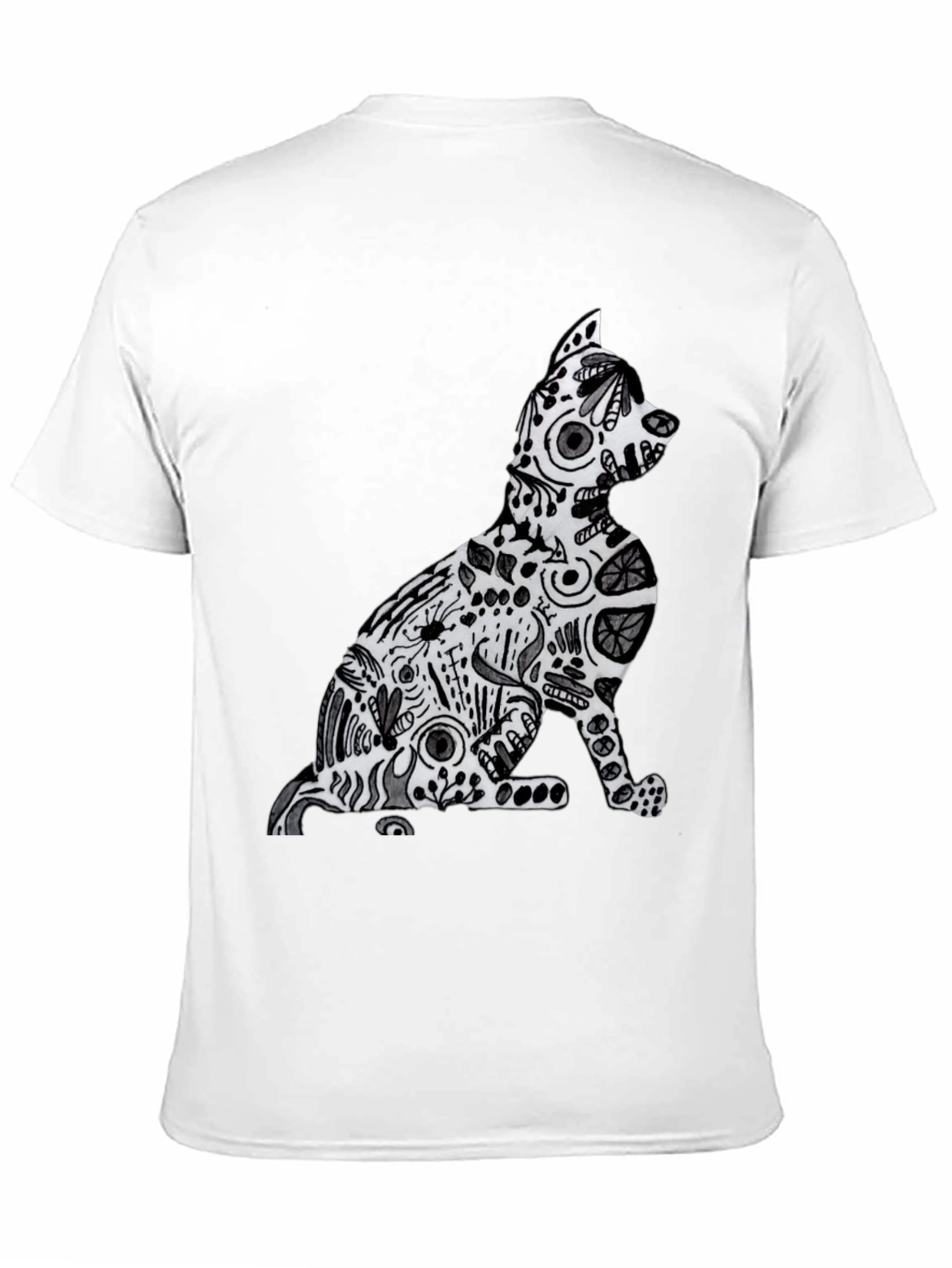 Abstract Cat Graphic Tee - Stylish Comfort