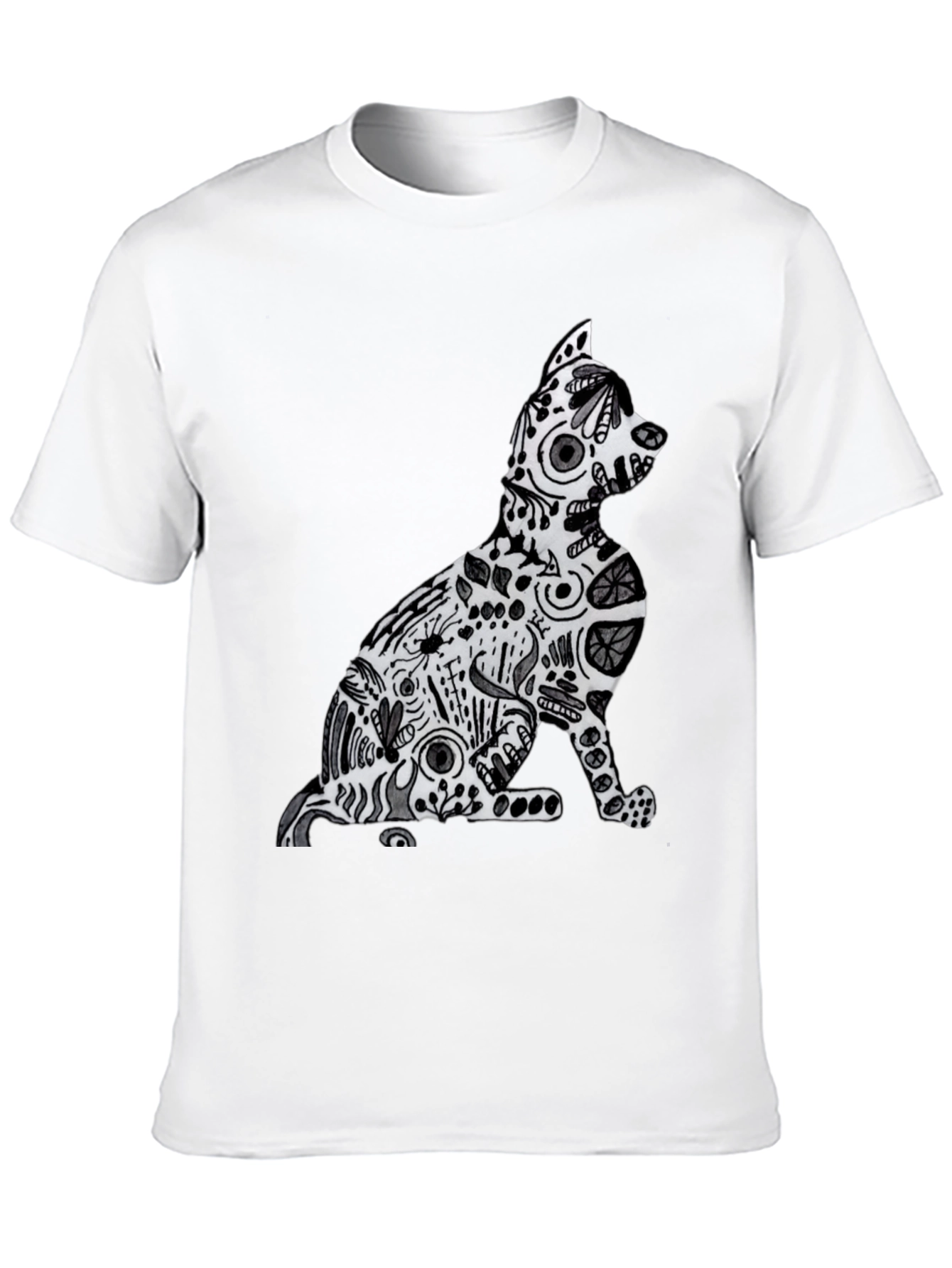 Abstract Cat Graphic Tee - Stylish Comfort
